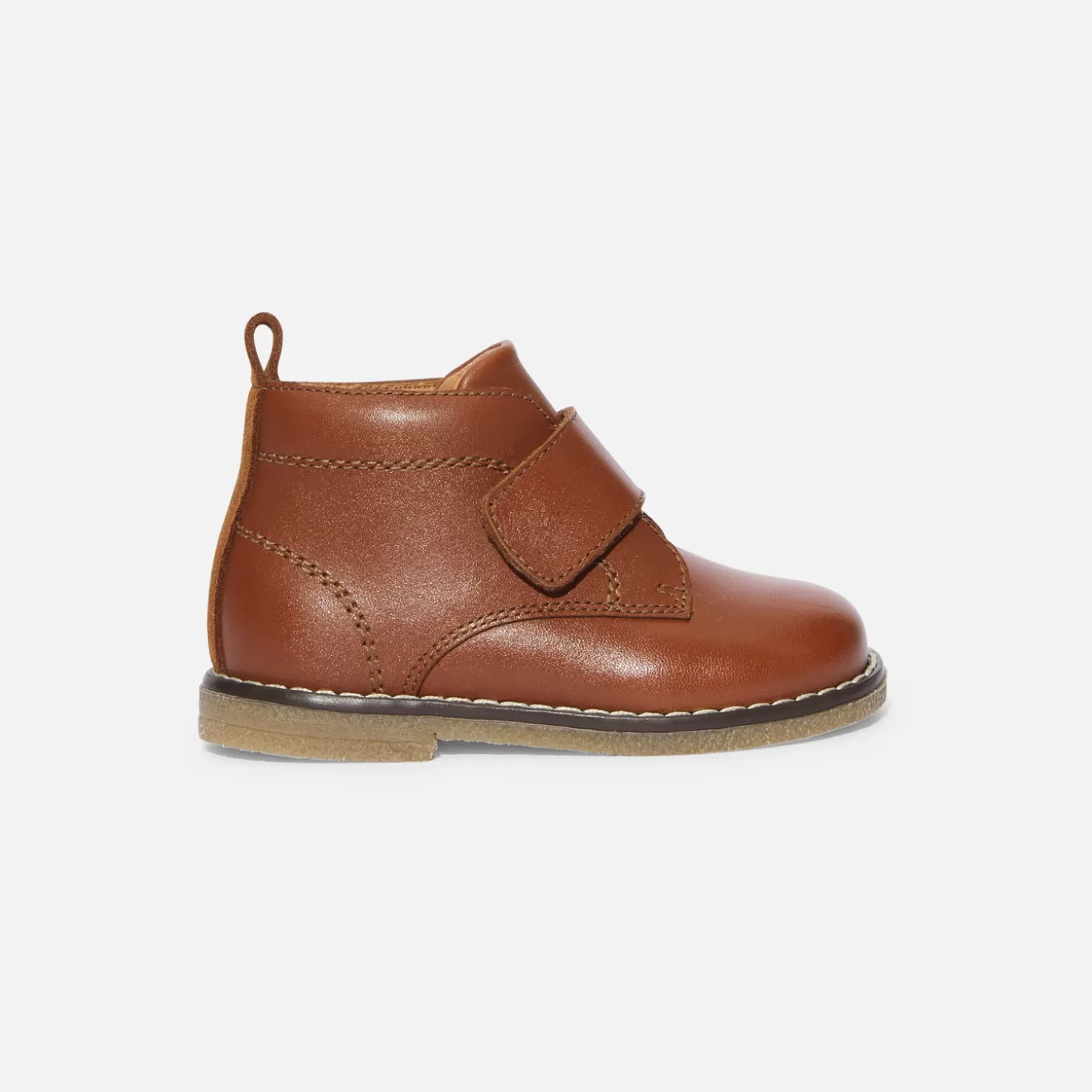 Hot Jacadi Baby-Halbstiefel für Jungen aus Glattleder NATÜRLICH