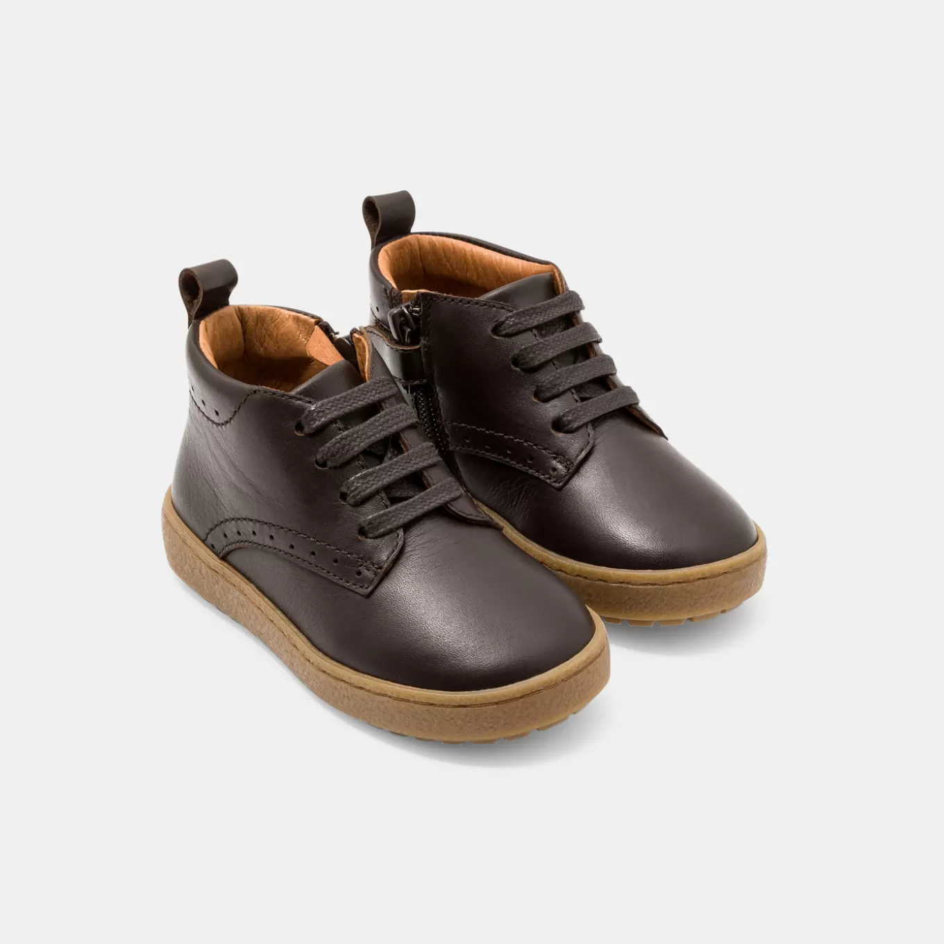 New Jacadi Baby-Halbstiefel für Jungen aus Leder BRAUN