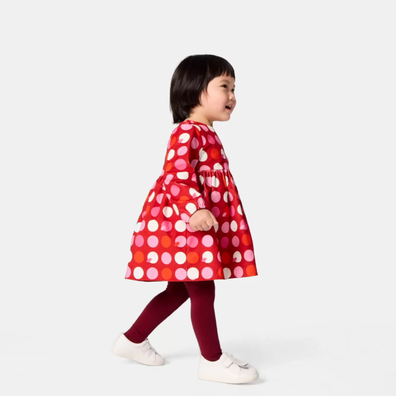 Best Jacadi Babykleid für Mädchen mit langen Ärmeln ROT/MEHRFARBIG