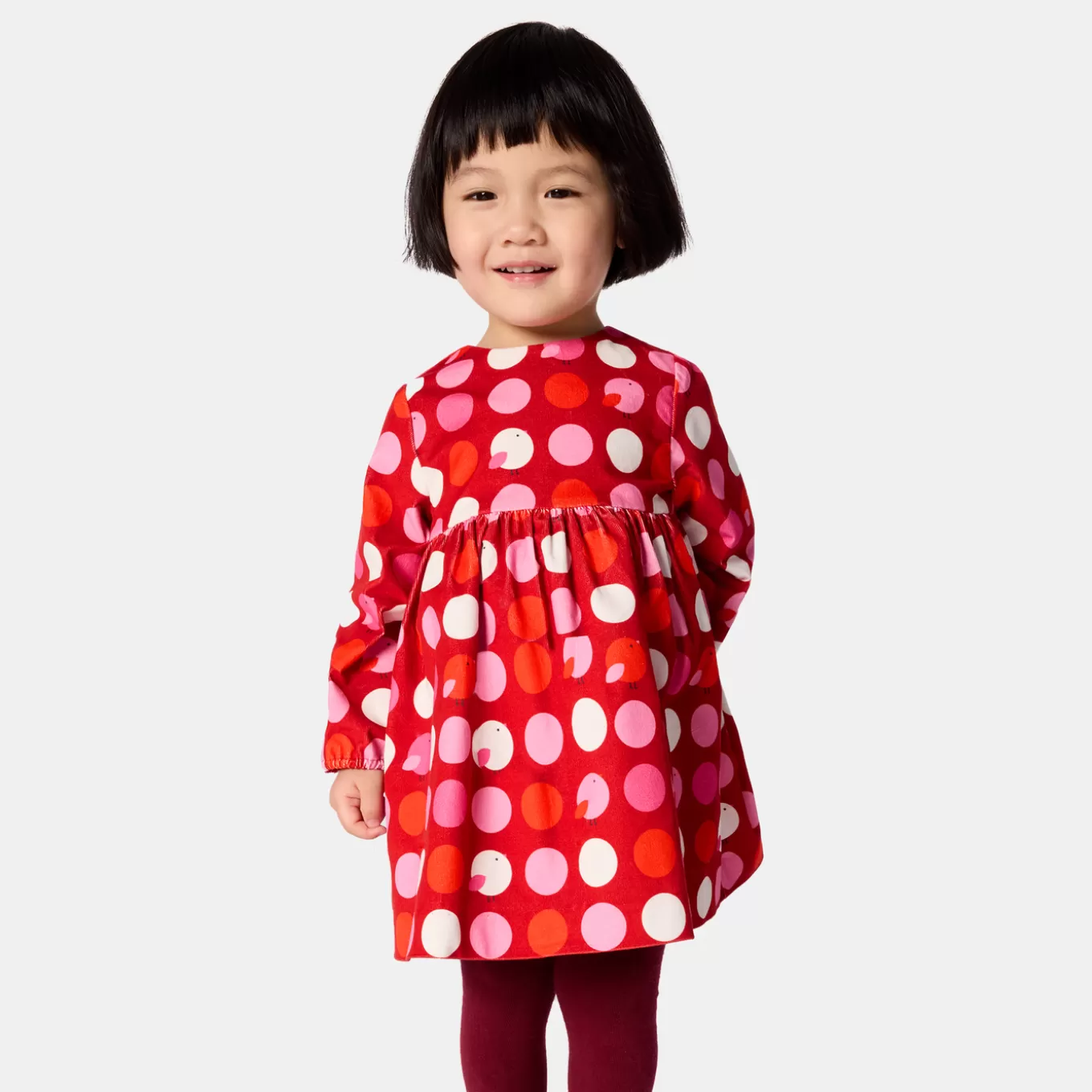 Best Jacadi Babykleid für Mädchen mit langen Ärmeln ROT/MEHRFARBIG