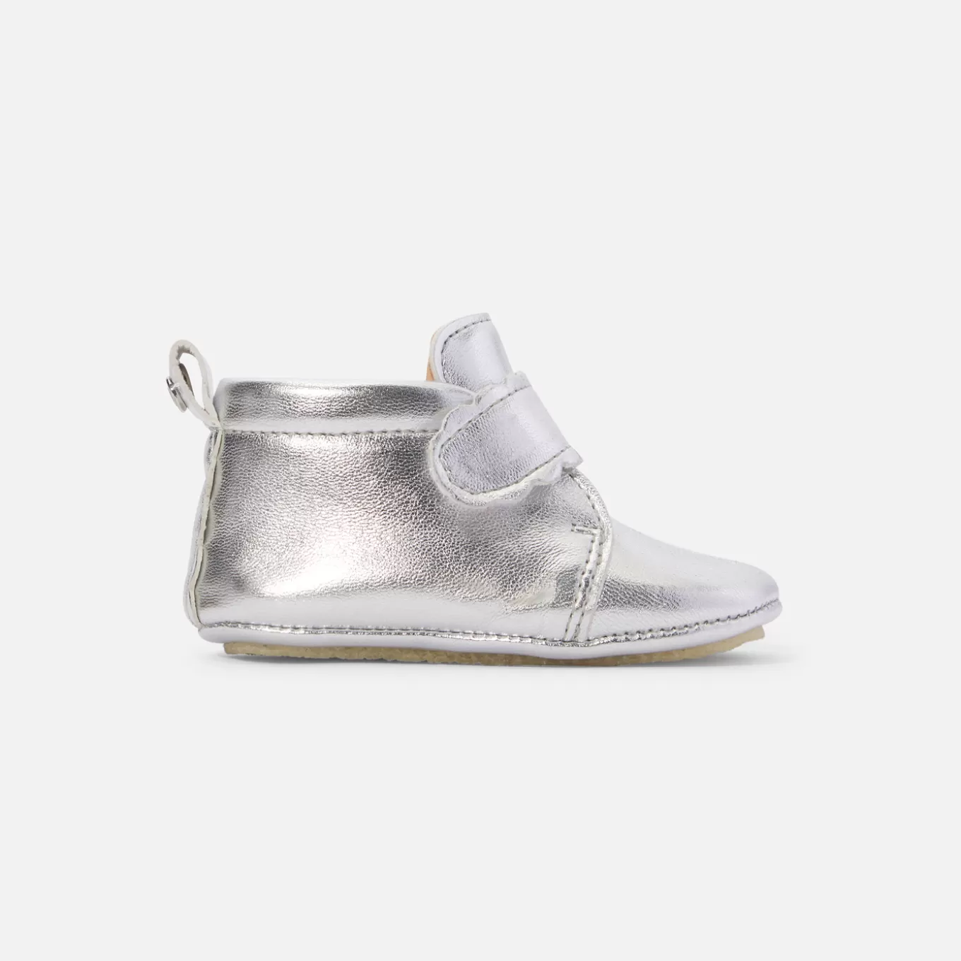 Best Sale Jacadi Baby-Krabbelschuhe für Mädchen aus irisierendem Leder SILBER