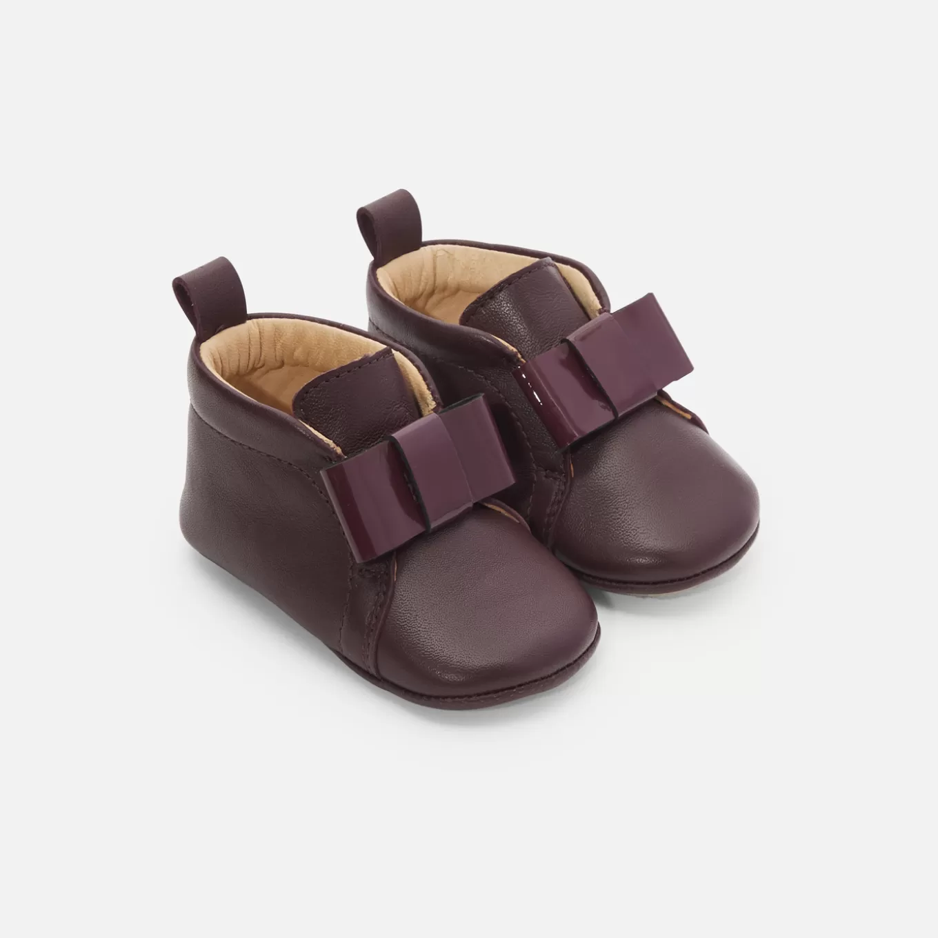 Best Sale Jacadi Baby-Krabbelschuhe für Mädchen aus Leder BORDEAUX