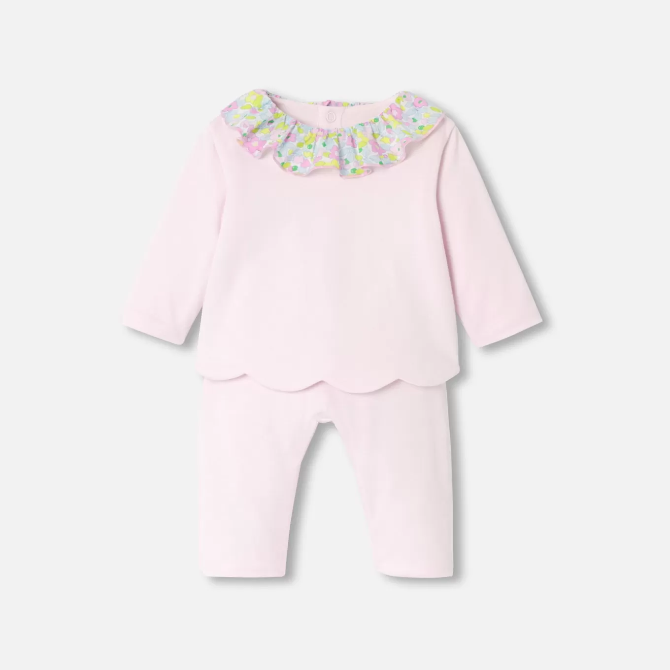 Best Jacadi Bequemes Ensemble für Baby Mädchen aus Jersey ROSA BLASS JACADI