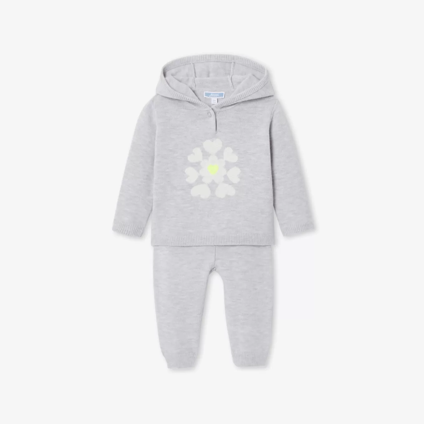 Fashion Jacadi Bequemes Strick-Ensemble Kleinkind Mädchen GRAU/MEHRFARBIG