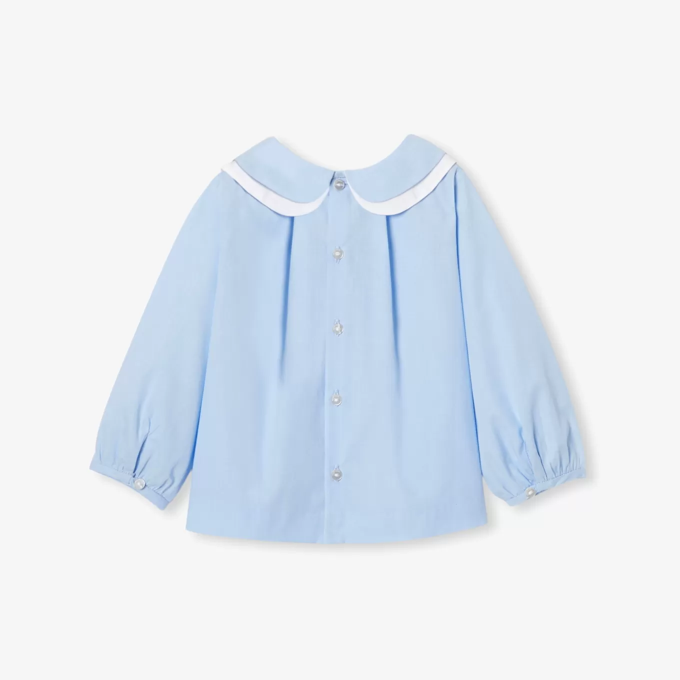 Cheap Jacadi Bluse aus Fil-à-Fil-Baumwolle Kleinkind Mädchen BLAU/WEISS