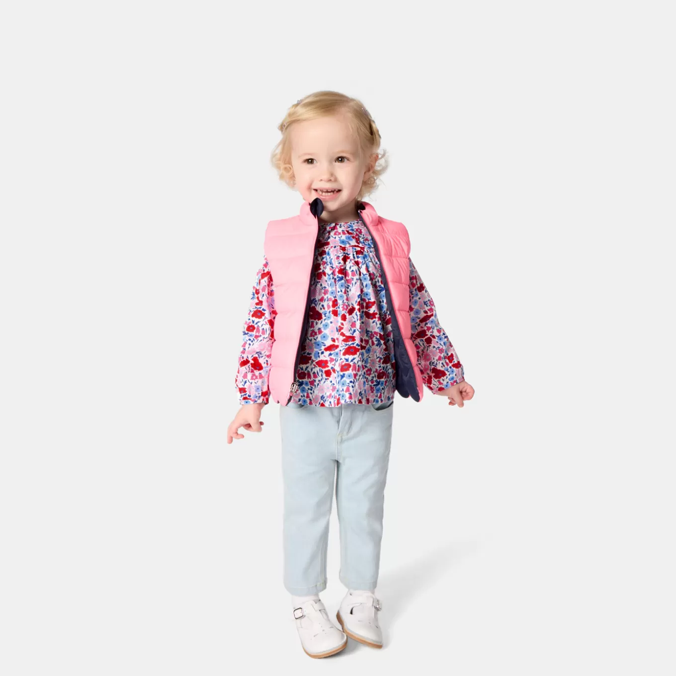 Outlet Jacadi Bluse aus Liberty-Stoff für Mädchen WEISS/MEHRFARBIG