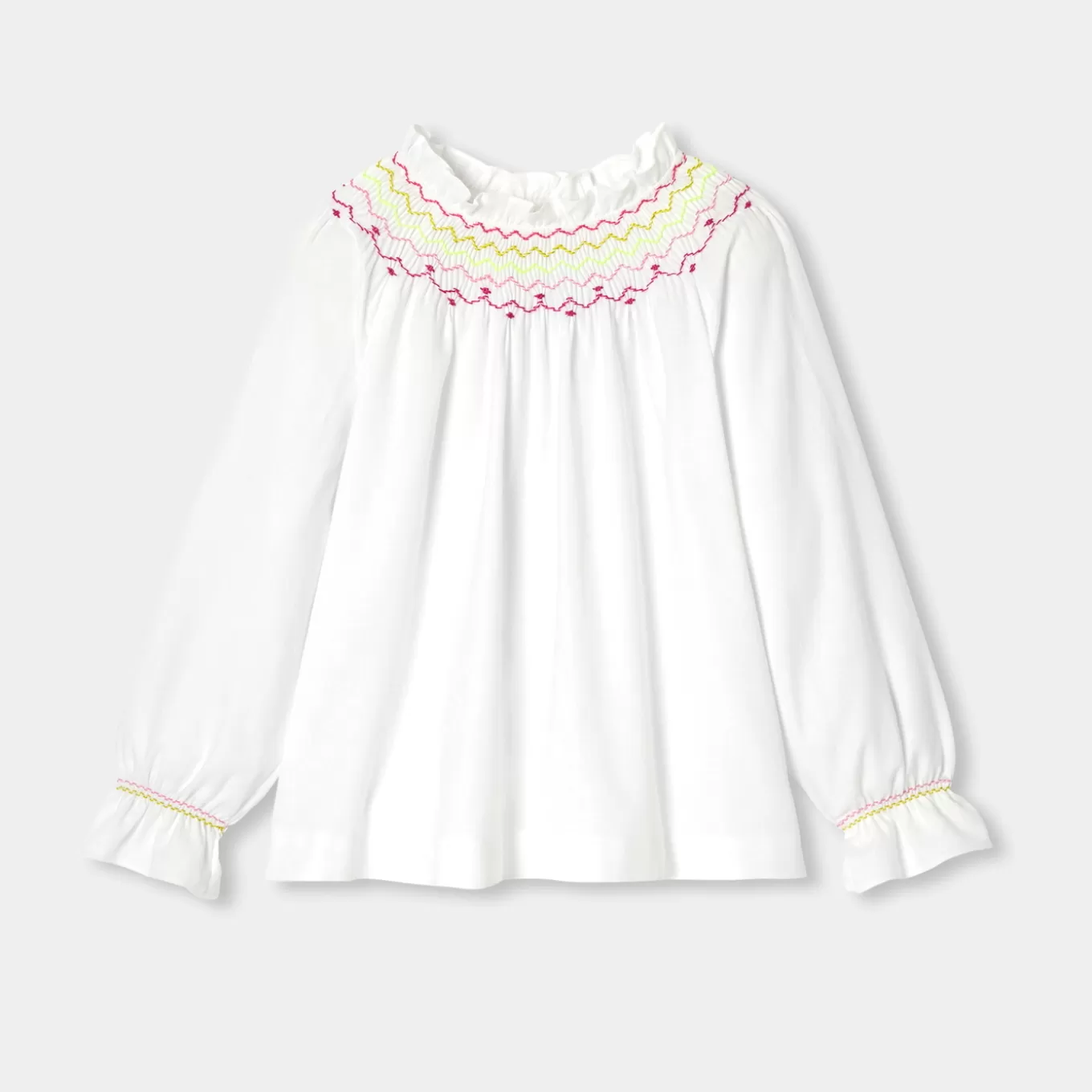 Cheap Jacadi Bluse für Mädchen aus Flanell JACADI WEISS