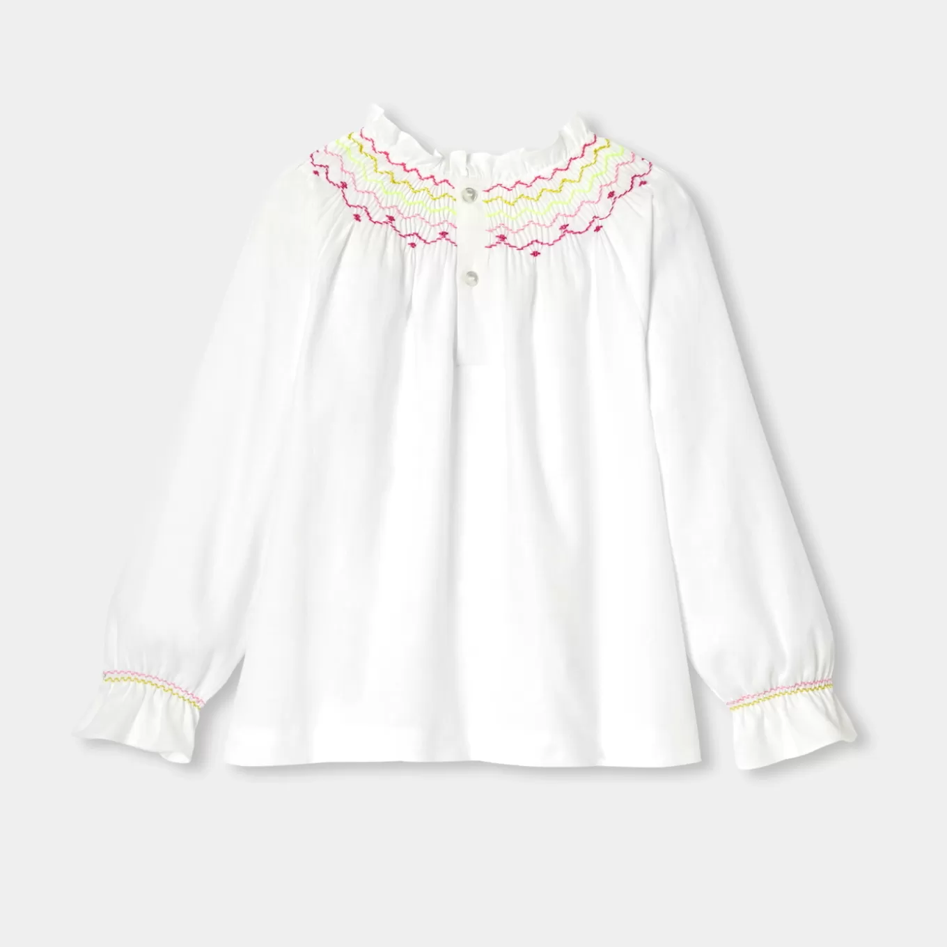 Cheap Jacadi Bluse für Mädchen aus Flanell JACADI WEISS