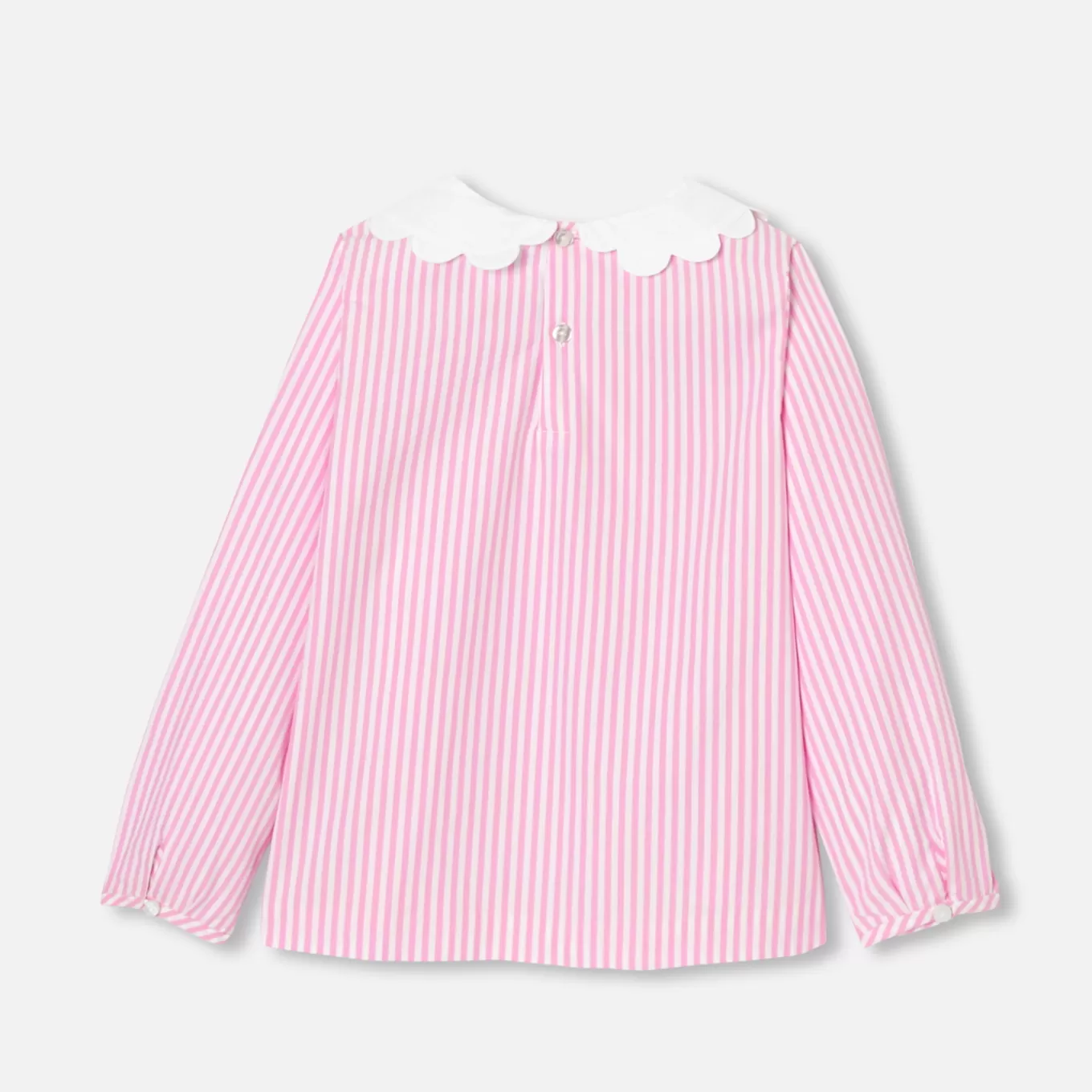 Store Jacadi Bluse für Mädchen, aus gestreifter Popeline WEISS/ROSA