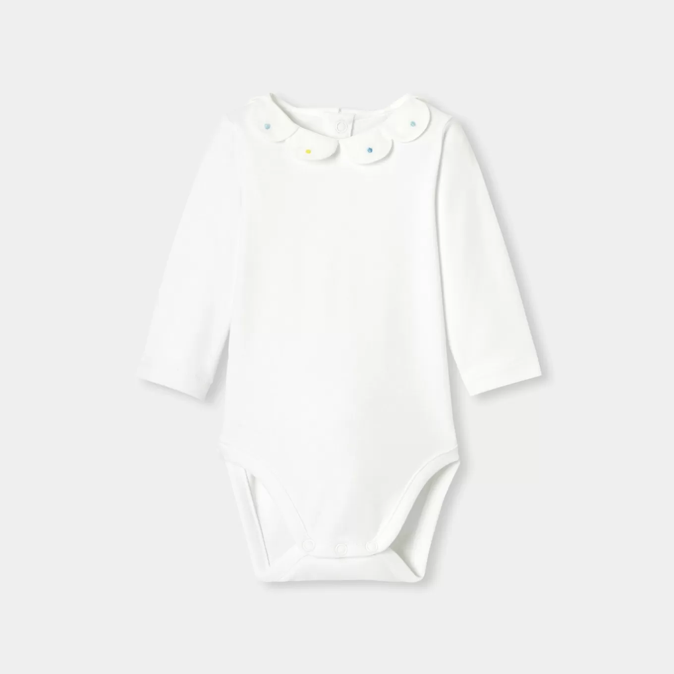 Fashion Jacadi Body mit Blütenblattkragen für Baby Mädchen JACADI WEISS