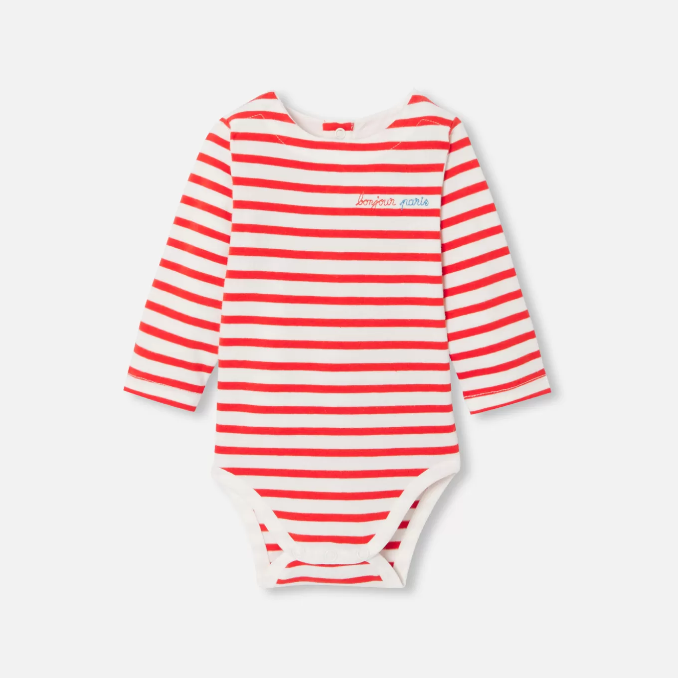 Clearance Jacadi Body mit langen Ärmeln für Baby WEISS/ROT