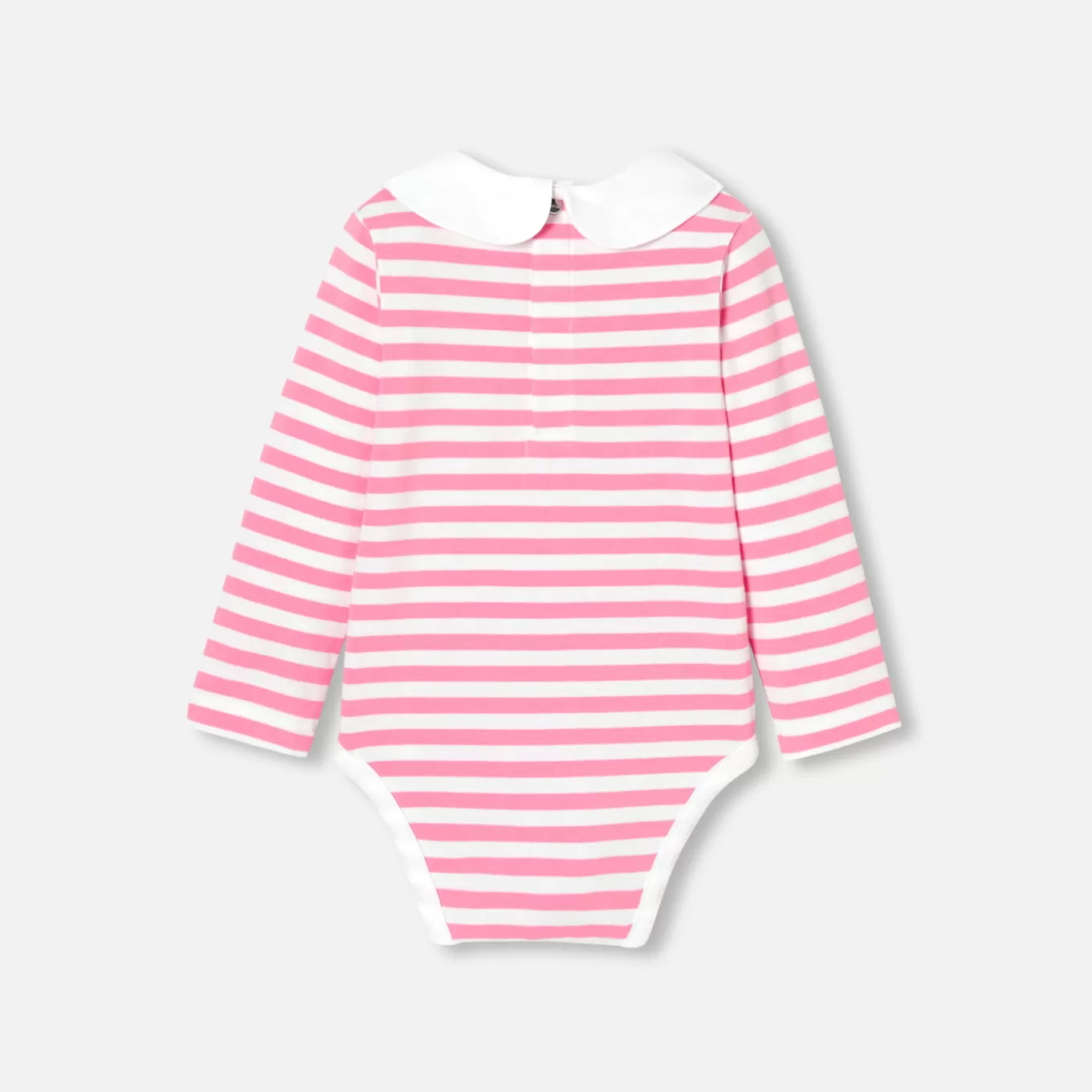 New Jacadi Body mit langen Ärmeln Kleinkind Mädchen WEISS/ROSA