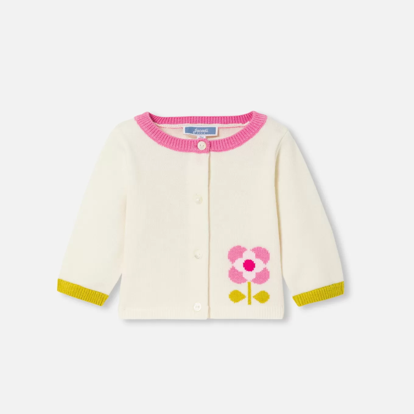 Best Jacadi Cardigan aus Jersey für Baby Mädchen WEICHES WEISS/MEHRFARBIG