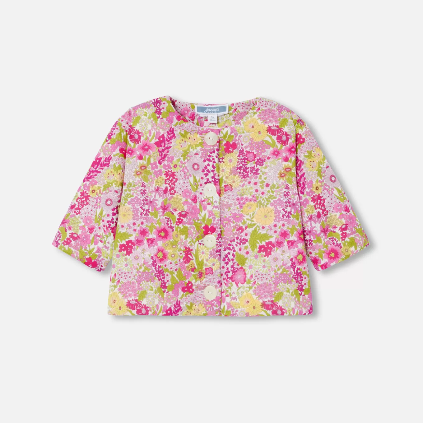 Fashion Jacadi Cardigan aus Liberty-Stoff für Baby Mädchen ROSA/MEHRFARBIG