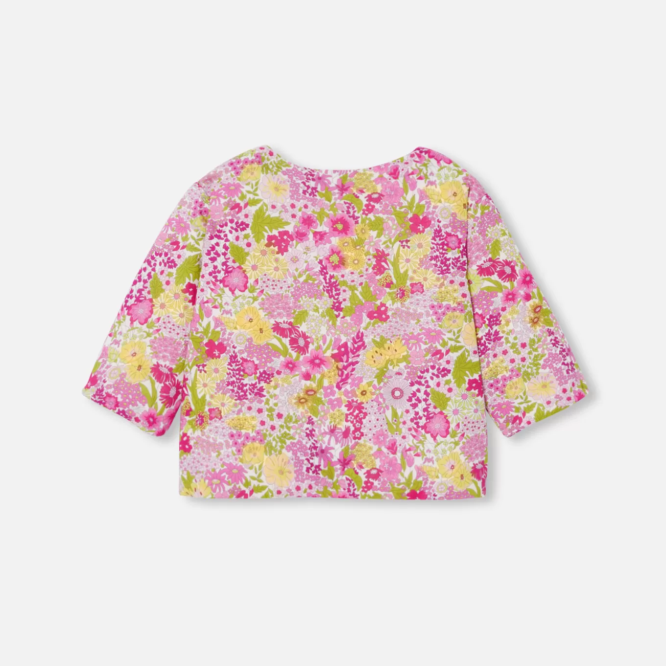 Fashion Jacadi Cardigan aus Liberty-Stoff für Baby Mädchen ROSA/MEHRFARBIG