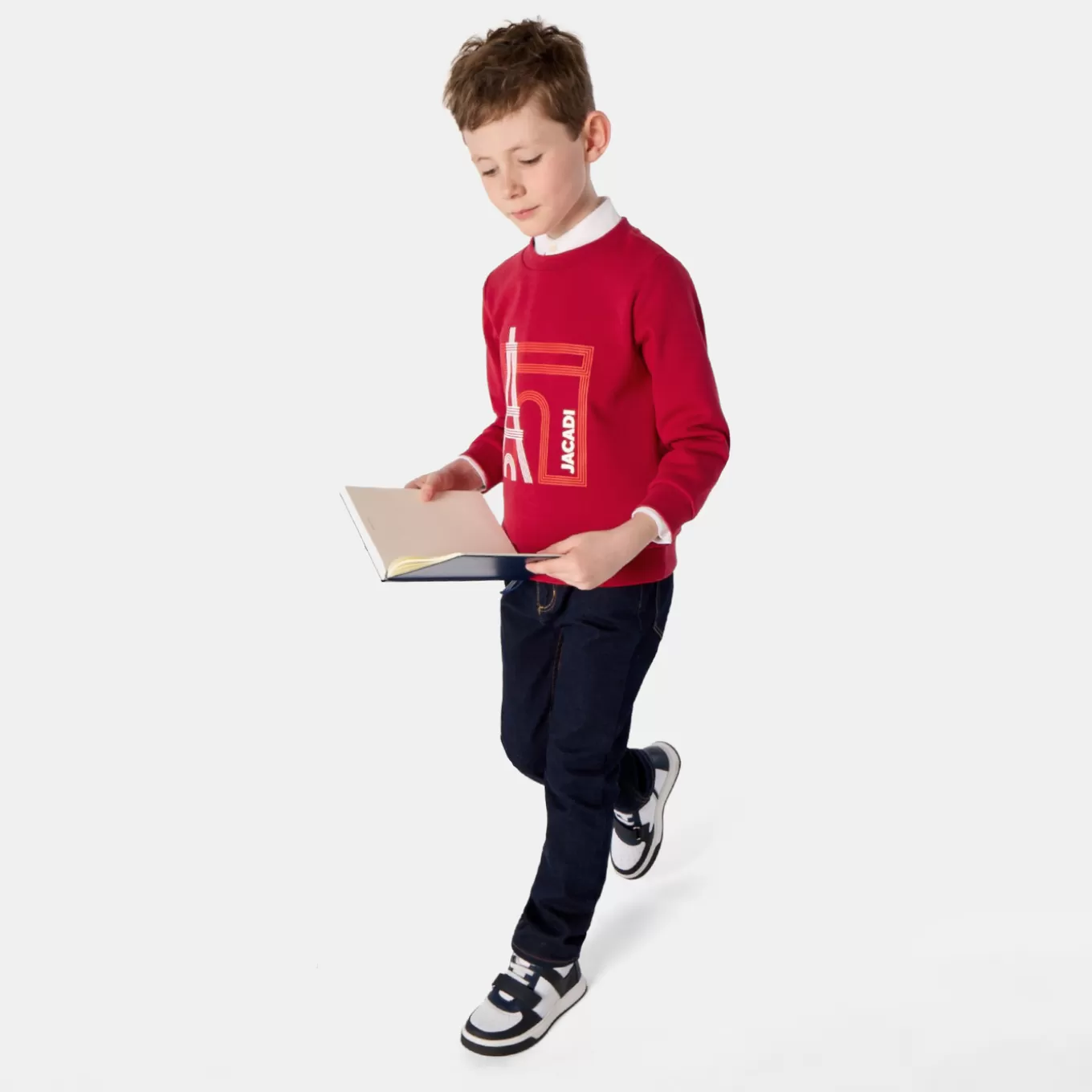 Flash Sale Jacadi Doppelseitiger Sweater für Jungen RUBINROT