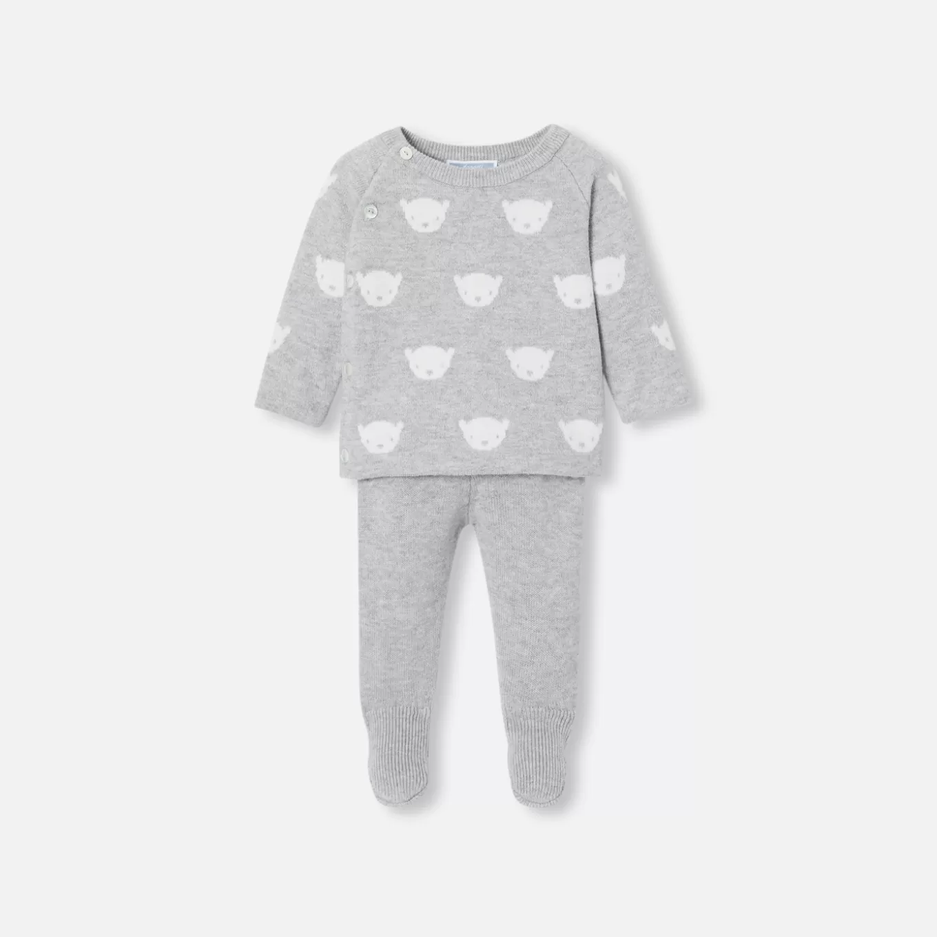 Hot Jacadi Ensemble aus Jerseystrick für Babys GRAU/ECRU