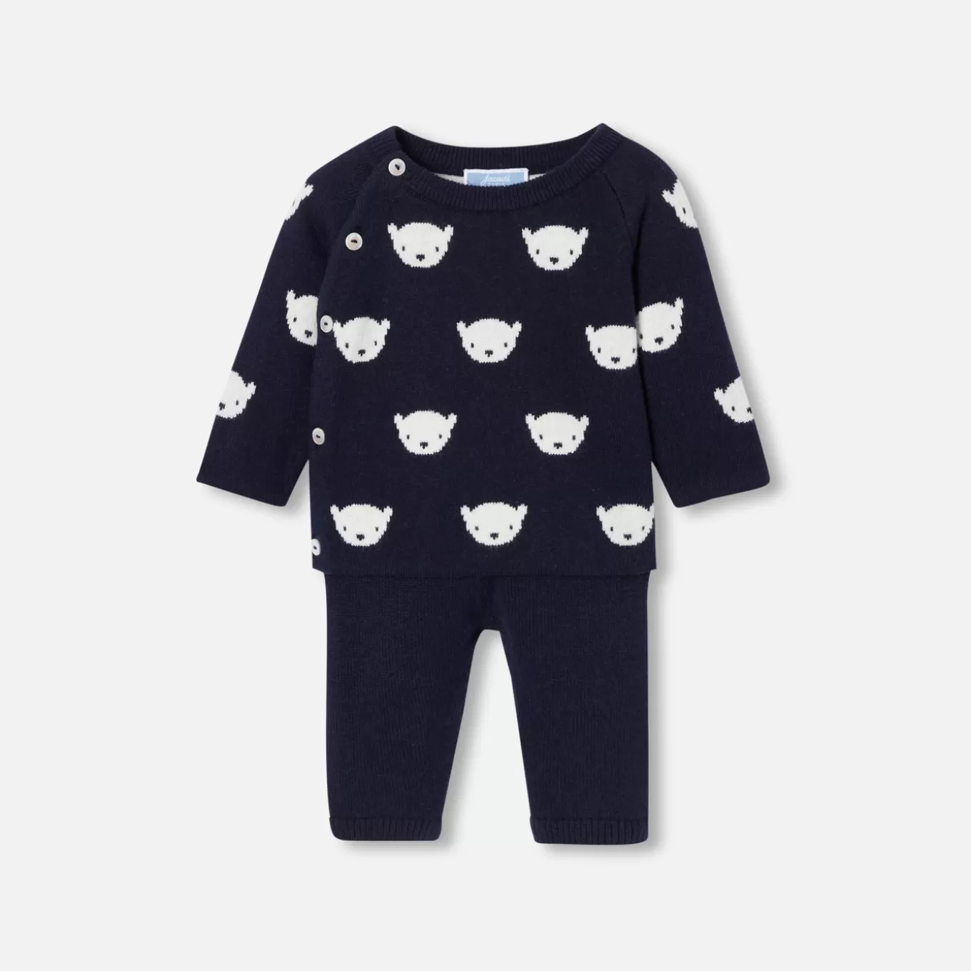 Store Jacadi Ensemble aus Jerseystrick für Babys MARINEBLAU/ECRU