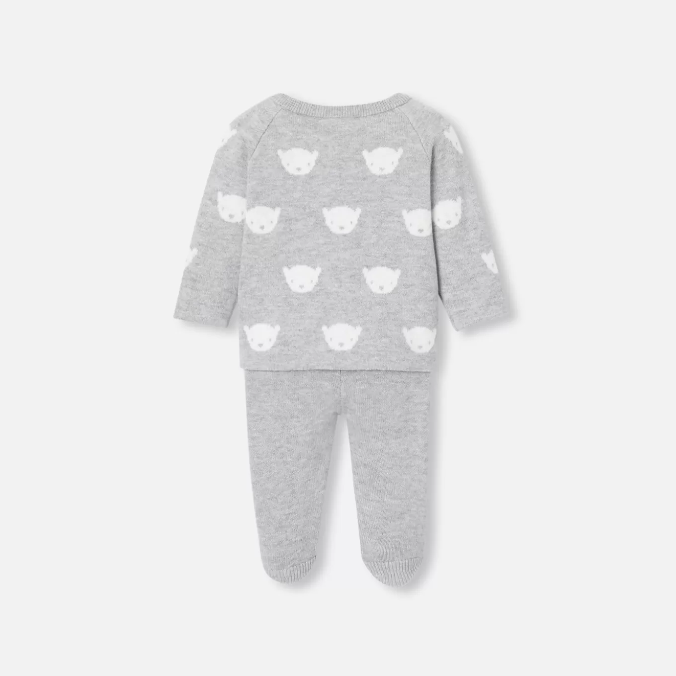 Hot Jacadi Ensemble aus Jerseystrick für Babys GRAU/ECRU