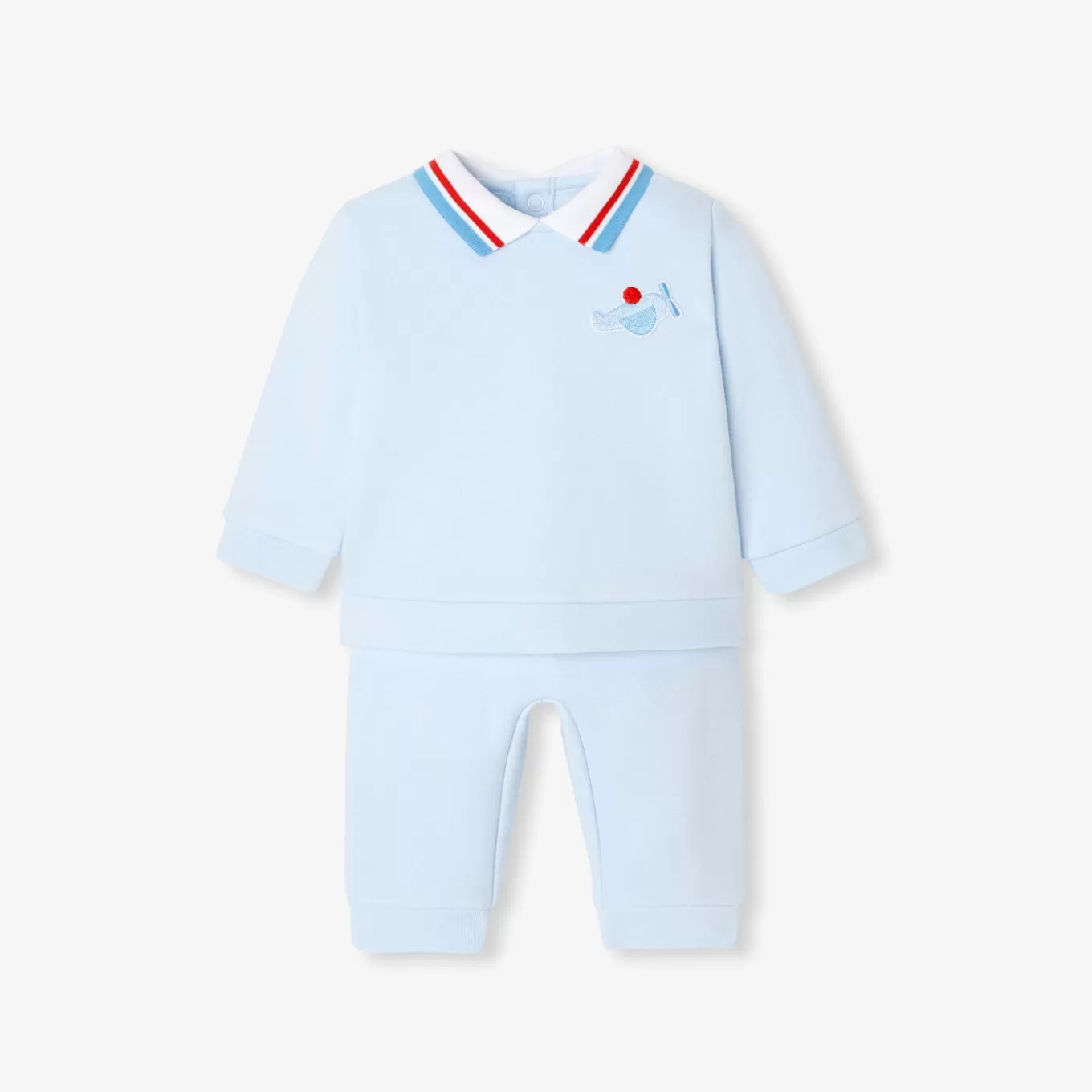Store Jacadi Ensemble aus Molton für Jungen HELLBLAU