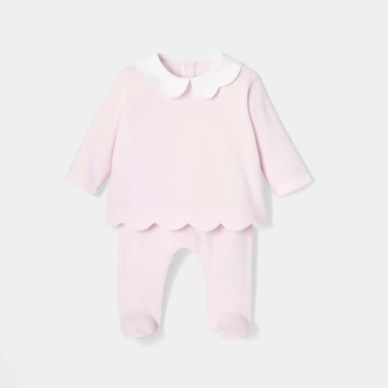 Online Jacadi Ensemble aus Samt für Mädchen ROSA BLASS JACADI