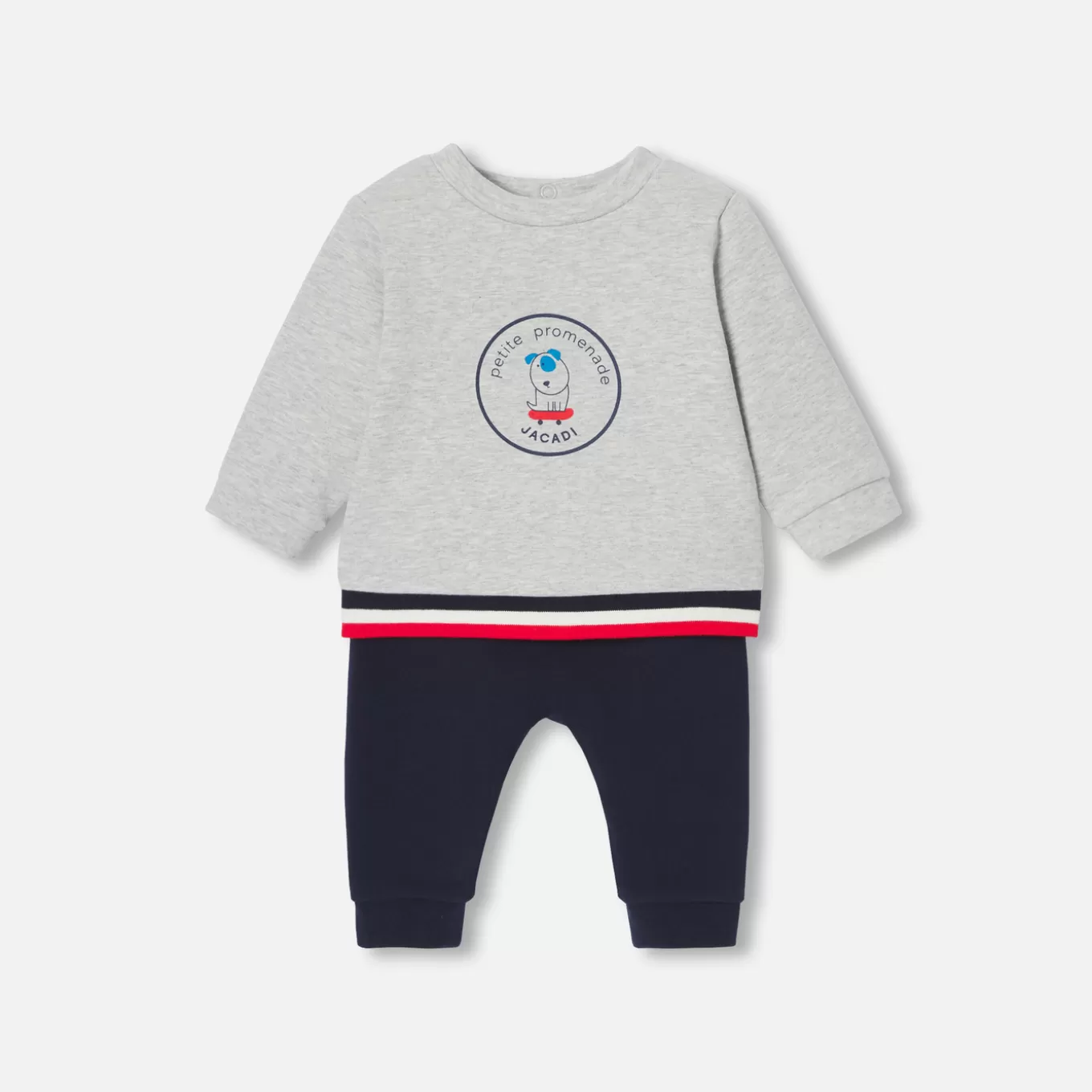 Sale Jacadi Ensemble für Baby Jungen aus Molton GRAU/MARINEBLAU