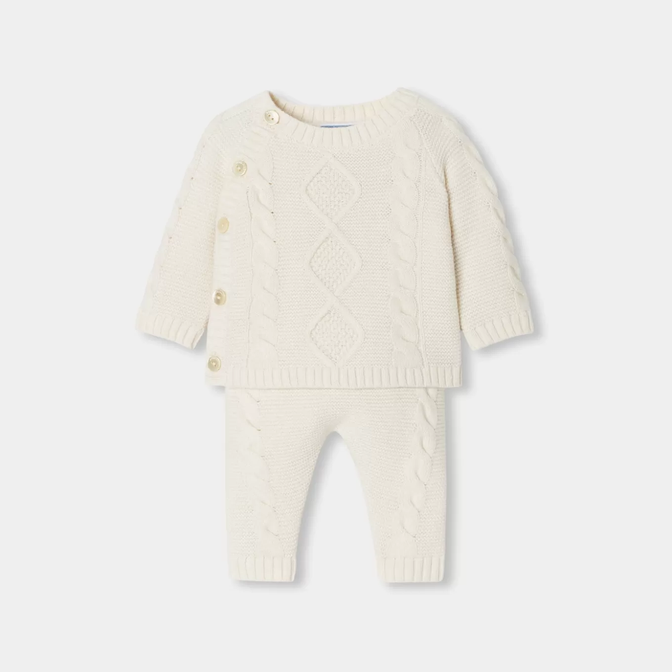 Flash Sale Jacadi Ensemble für Babys aus Strick mit Zopfmuster WEICHES JACADI WEISS