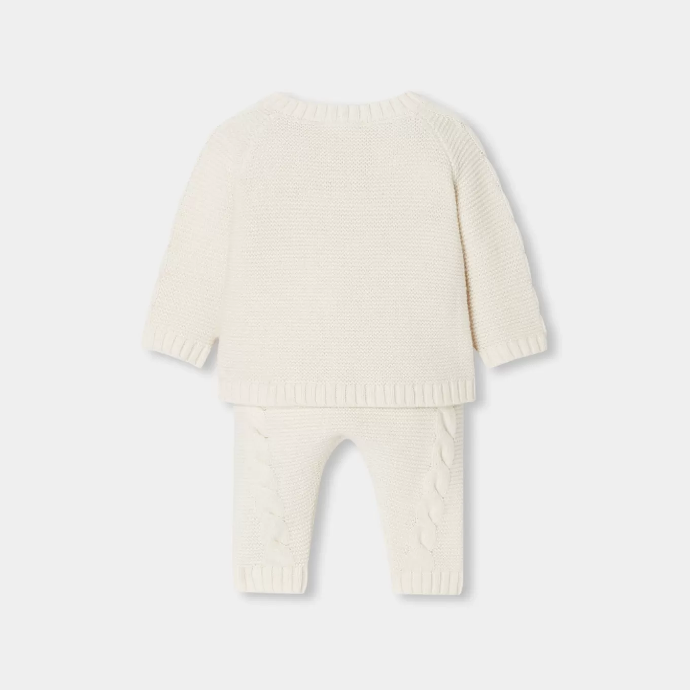 Flash Sale Jacadi Ensemble für Babys aus Strick mit Zopfmuster WEICHES JACADI WEISS