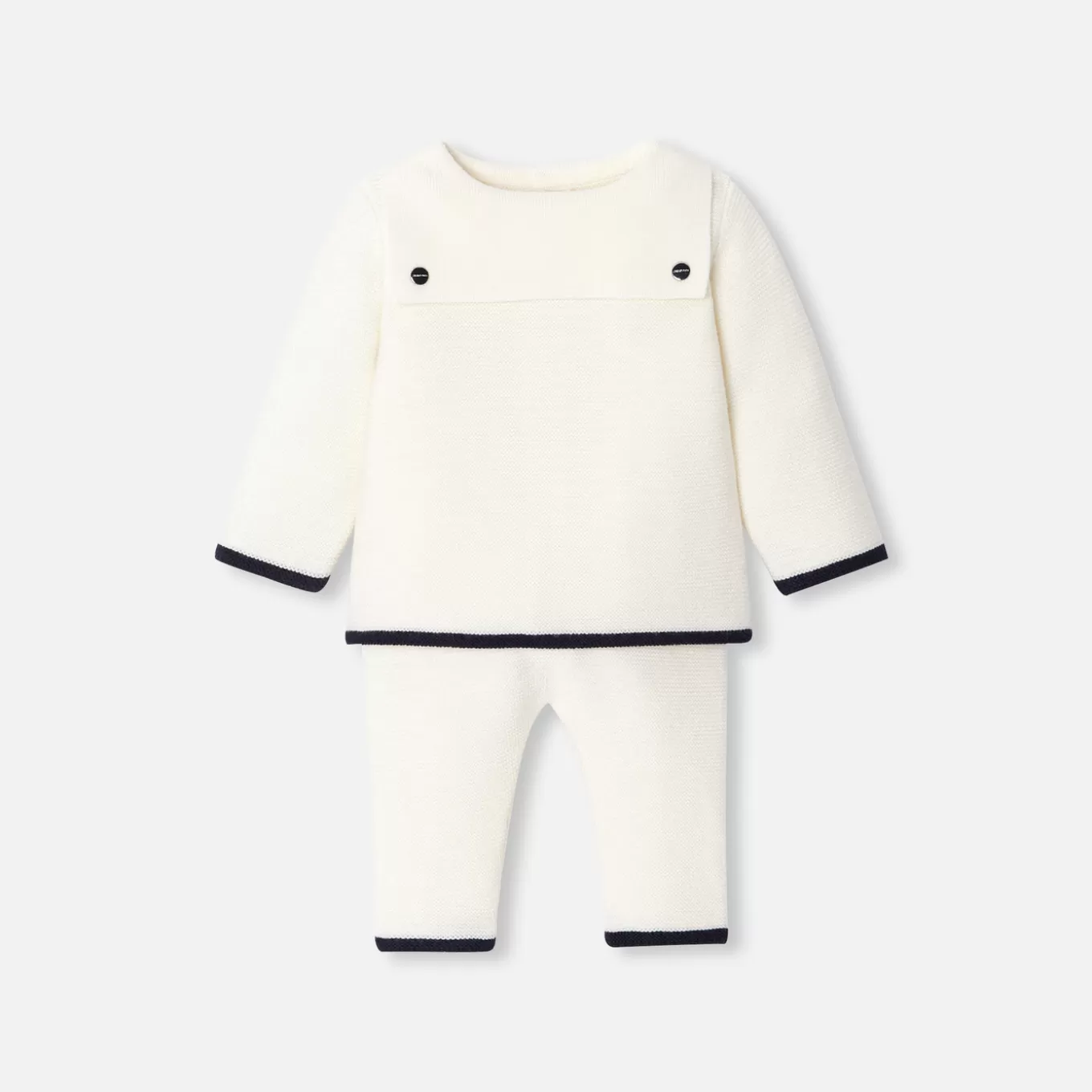 Clearance Jacadi Ensemble für Babys aus Wolle in Krausstrick WEICHES JACADI WEISS