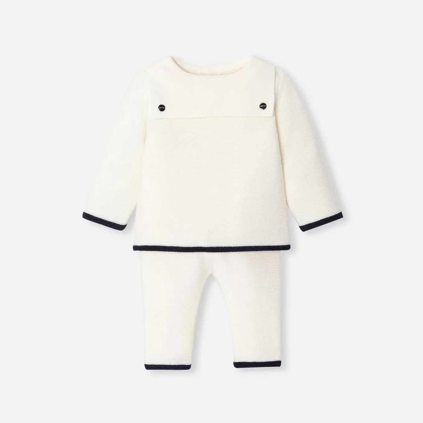 Clearance Jacadi Ensemble für Babys aus Wolle in Krausstrick WEICHES JACADI WEISS