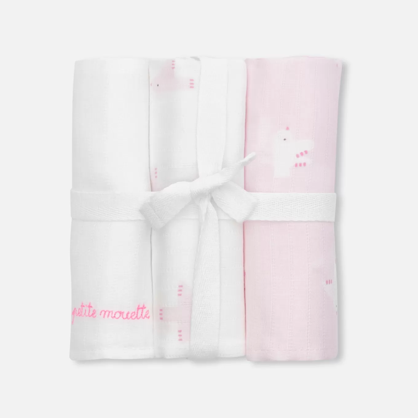 Flash Sale Jacadi 3er-Pack Mulltücher ROSA/MEHRFARBIG