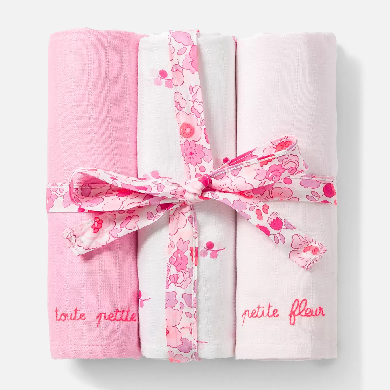Hot Jacadi 3er-Pack Mulltücher ROSA/MEHRFARBIG