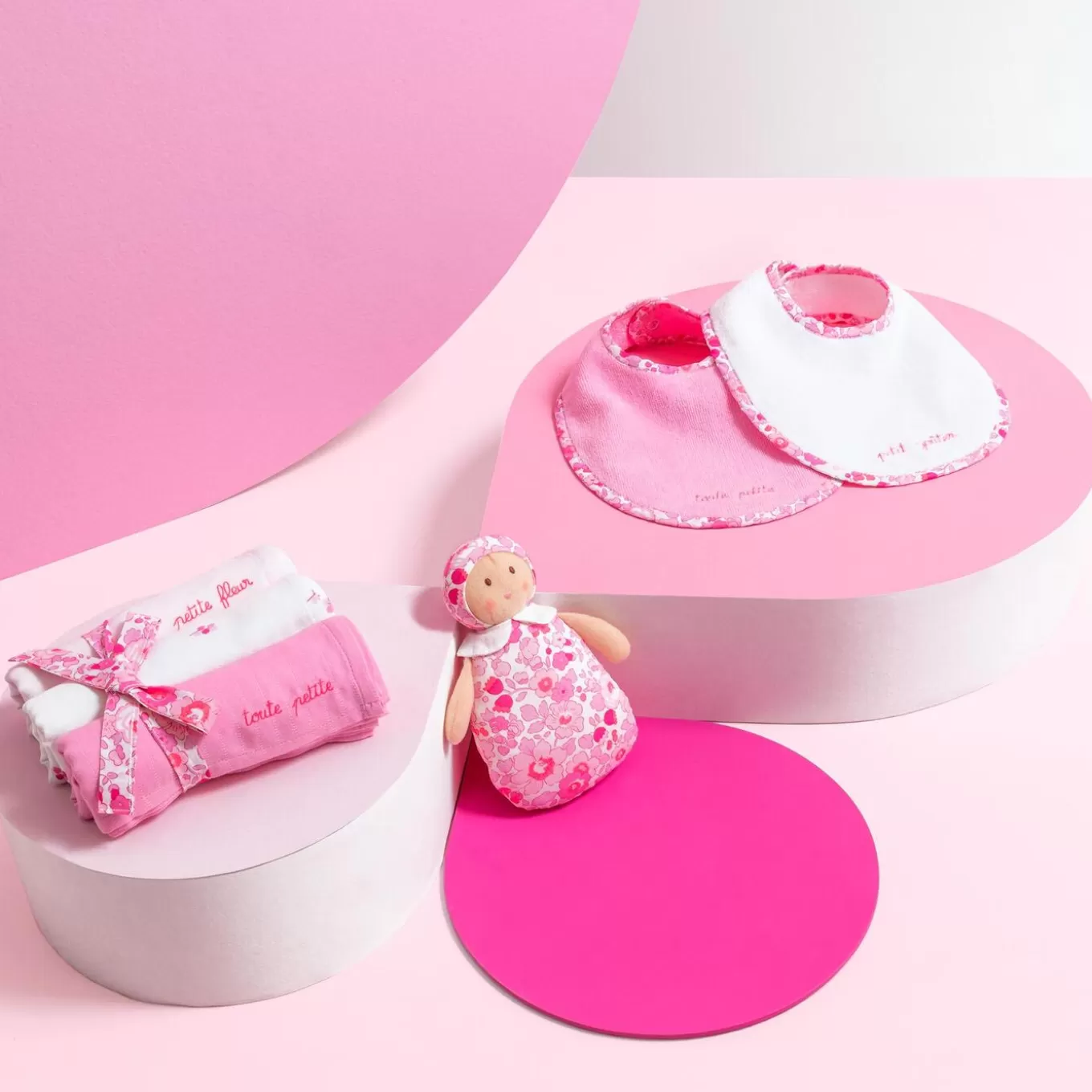 Hot Jacadi 3er-Pack Mulltücher ROSA/MEHRFARBIG