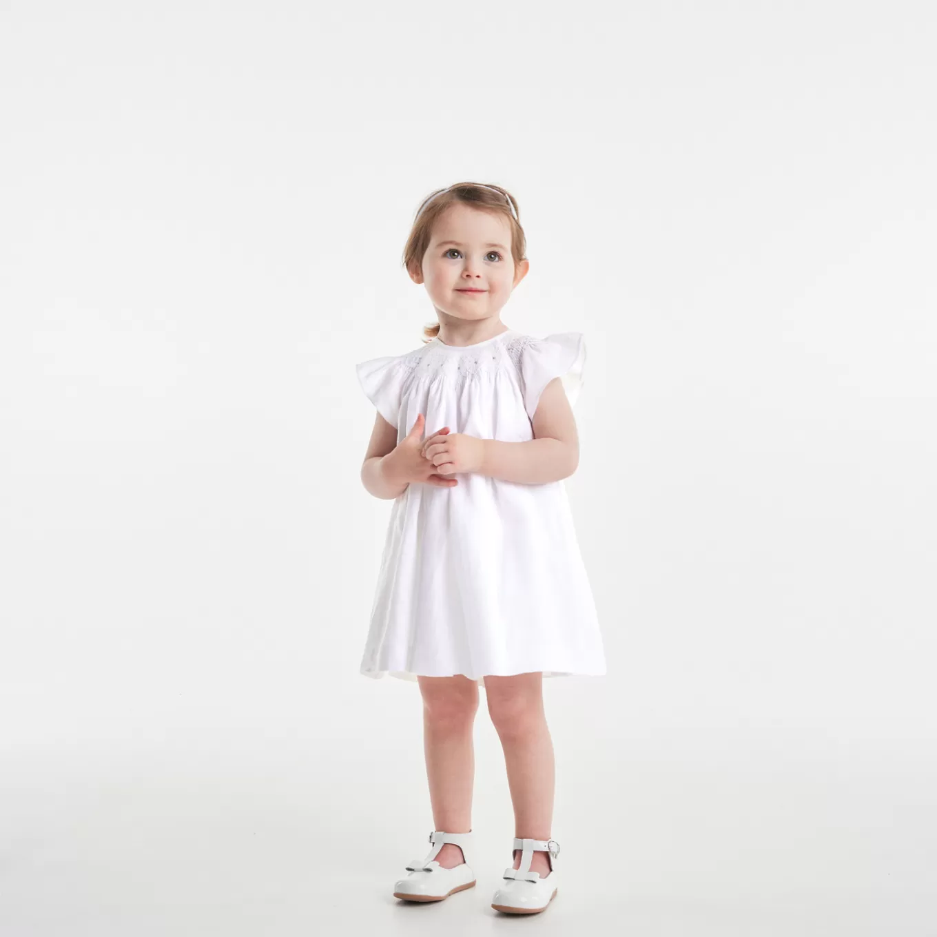Flash Sale Jacadi Festkleid aus Leinenstoff für Mädchen JACADI WEISS