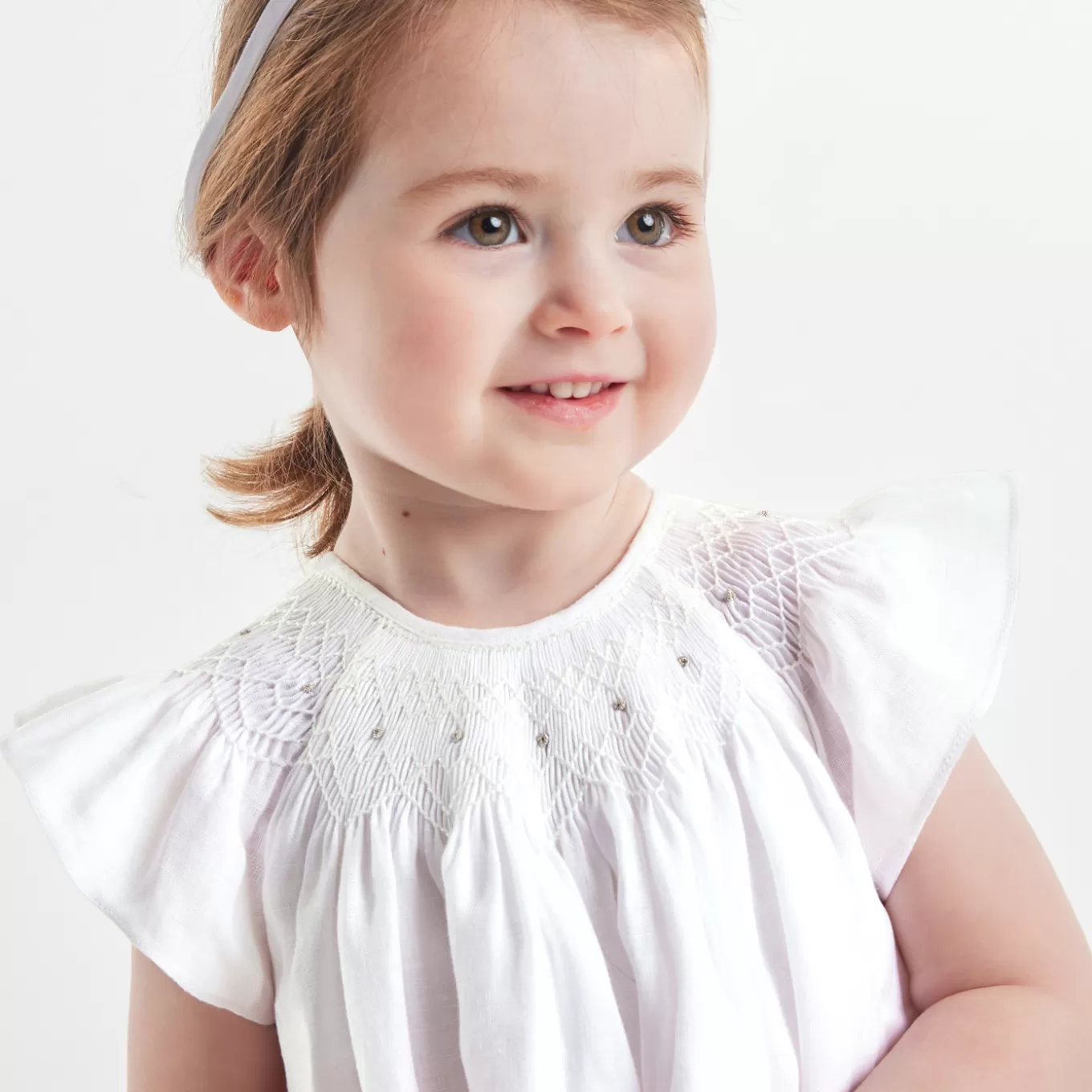 Flash Sale Jacadi Festkleid aus Leinenstoff für Mädchen JACADI WEISS