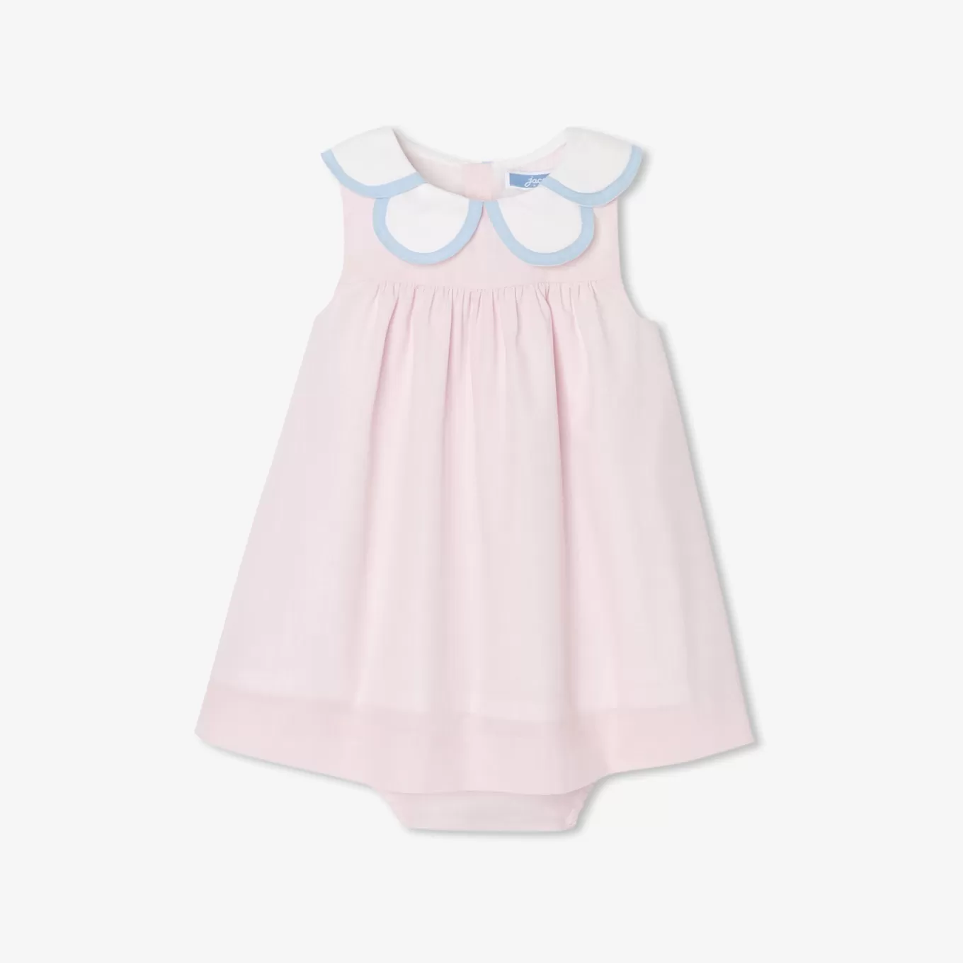 Fashion Jacadi Fil-à-Fil-Kleid für Mädchen ROSA/WEISS