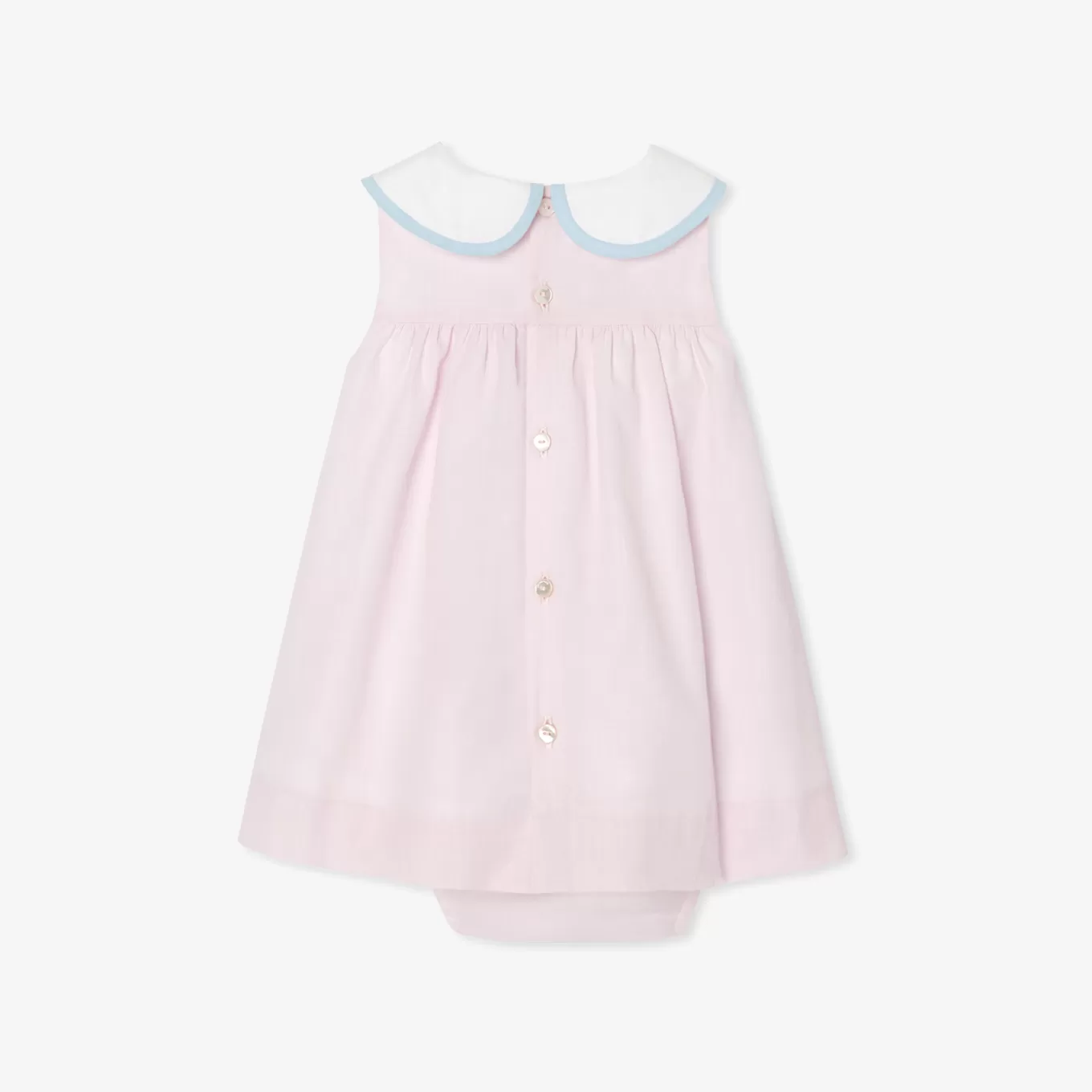 Fashion Jacadi Fil-à-Fil-Kleid für Mädchen ROSA/WEISS