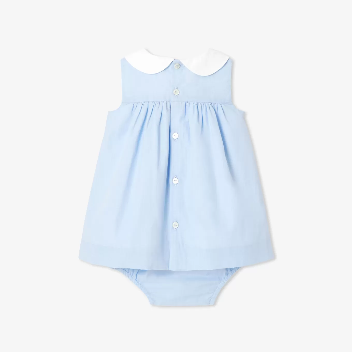 Clearance Jacadi Fil-à-Fil-Kleid für Mädchen BLAU/WEISS