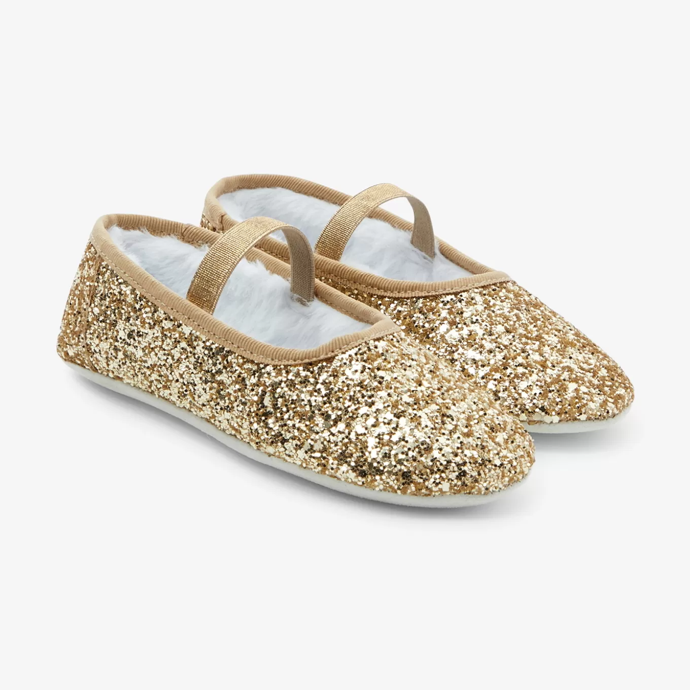 New Jacadi Gefütterte Mädchen-Hausschuhe GOLD