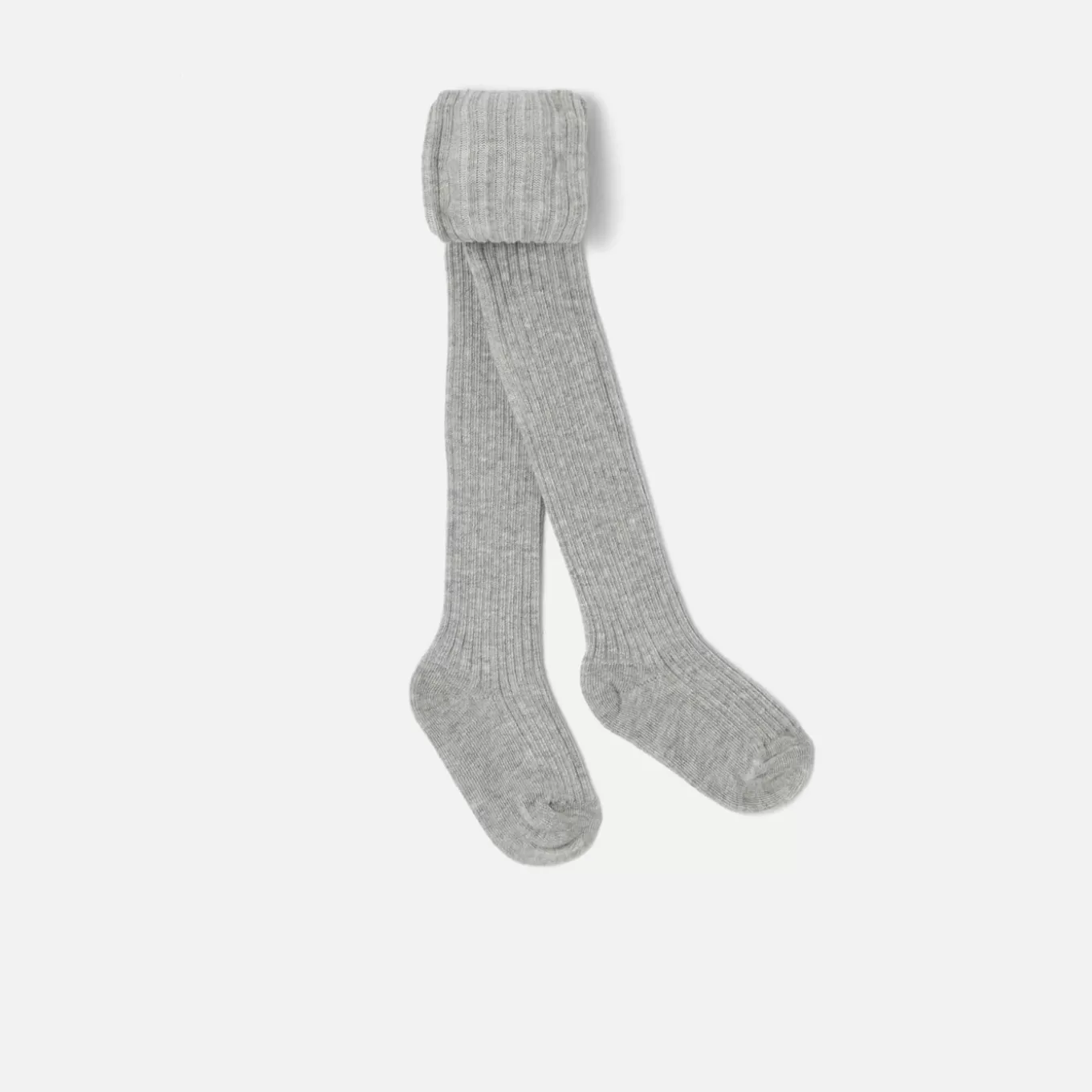 New Jacadi Gerippte Strumpfhose GRAU MELIERT HELL JACADI
