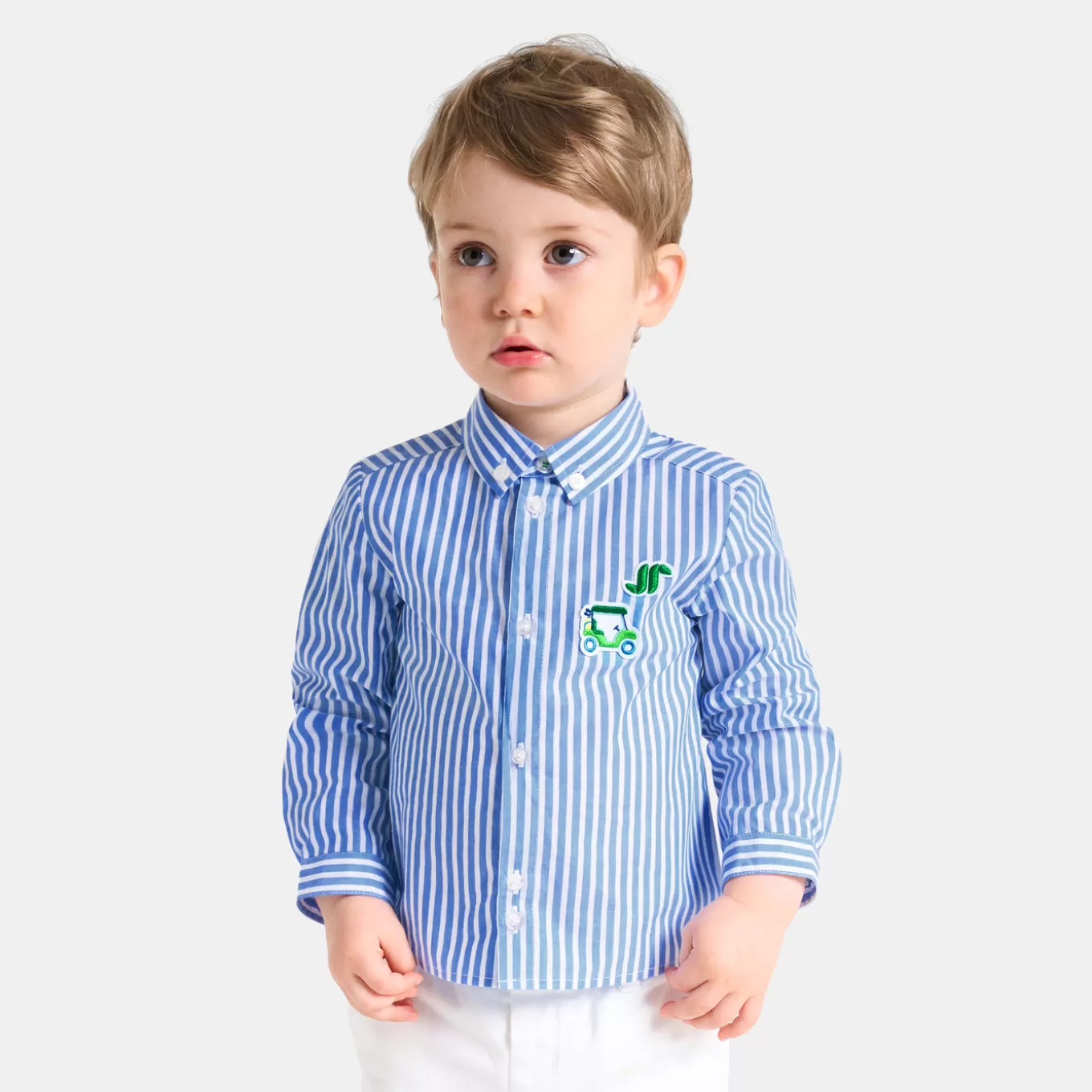 New Jacadi Gestreiftes Hemd Kleinkind Junge WEISS/BLAU