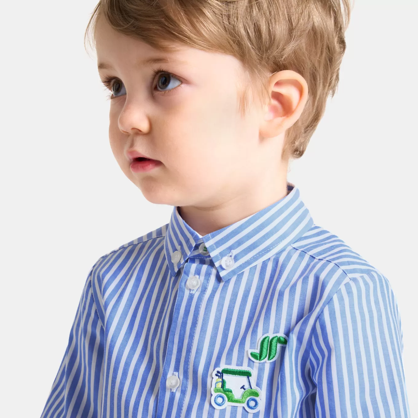 New Jacadi Gestreiftes Hemd Kleinkind Junge WEISS/BLAU