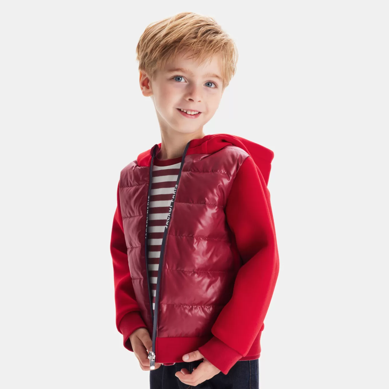 Cheap Jacadi Jacke aus zwei Materialien für Jungen ROT/BORDEAUX