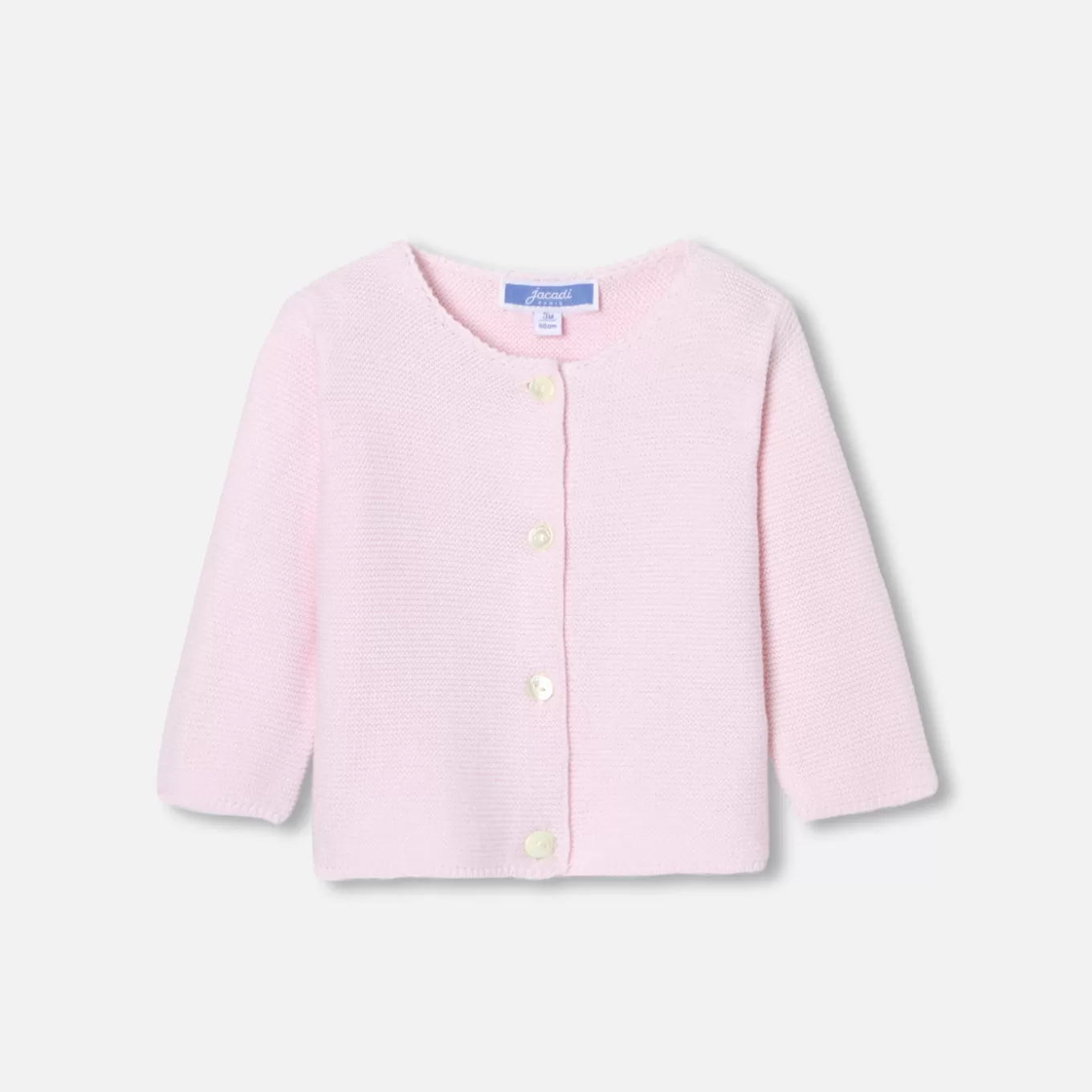Clearance Jacadi Jäckchen im Krausstrick für Baby Mädchen ROSA BLASS JACADI