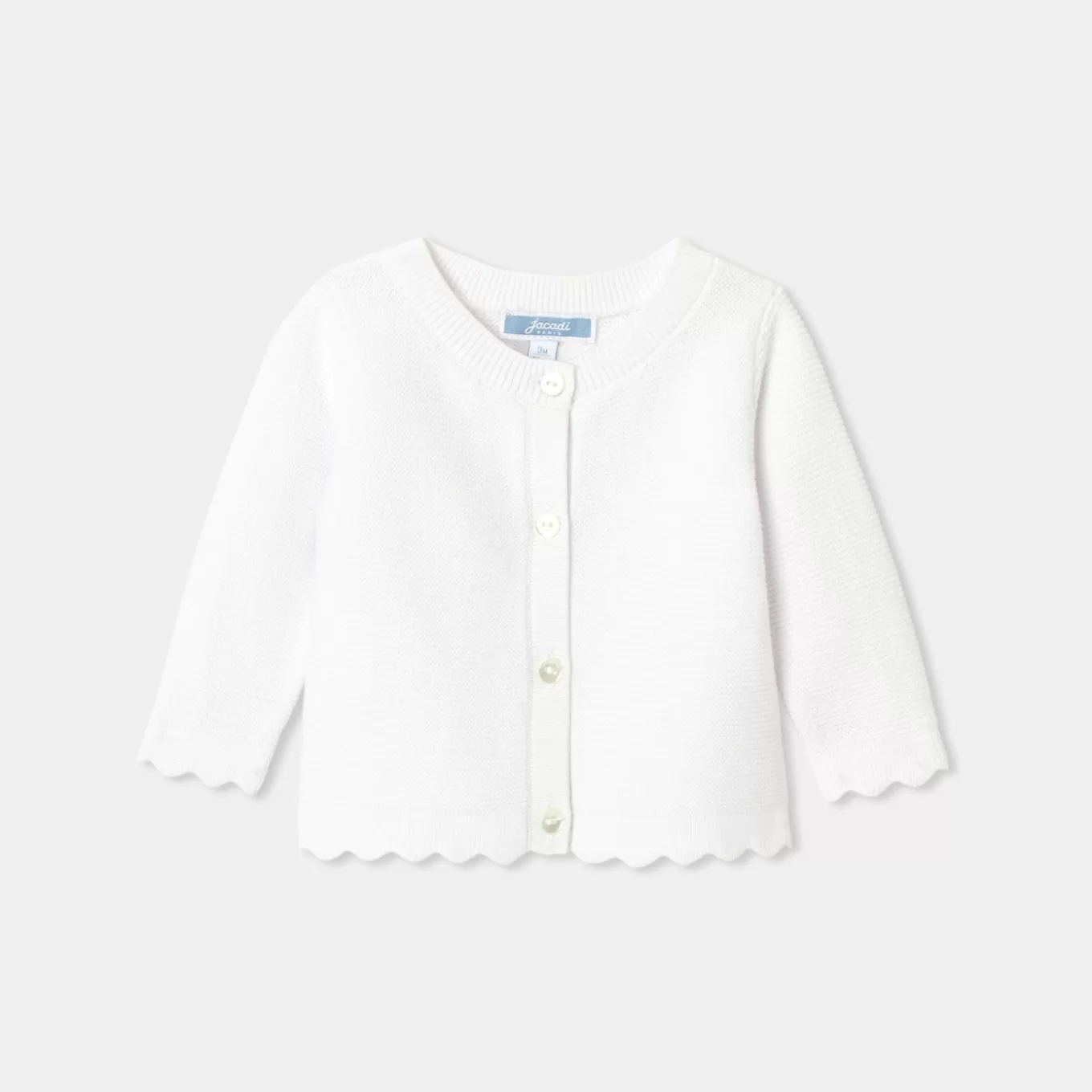 Clearance Jacadi Jäckchen im Krausstrick für Mädchen JACADI WEISS