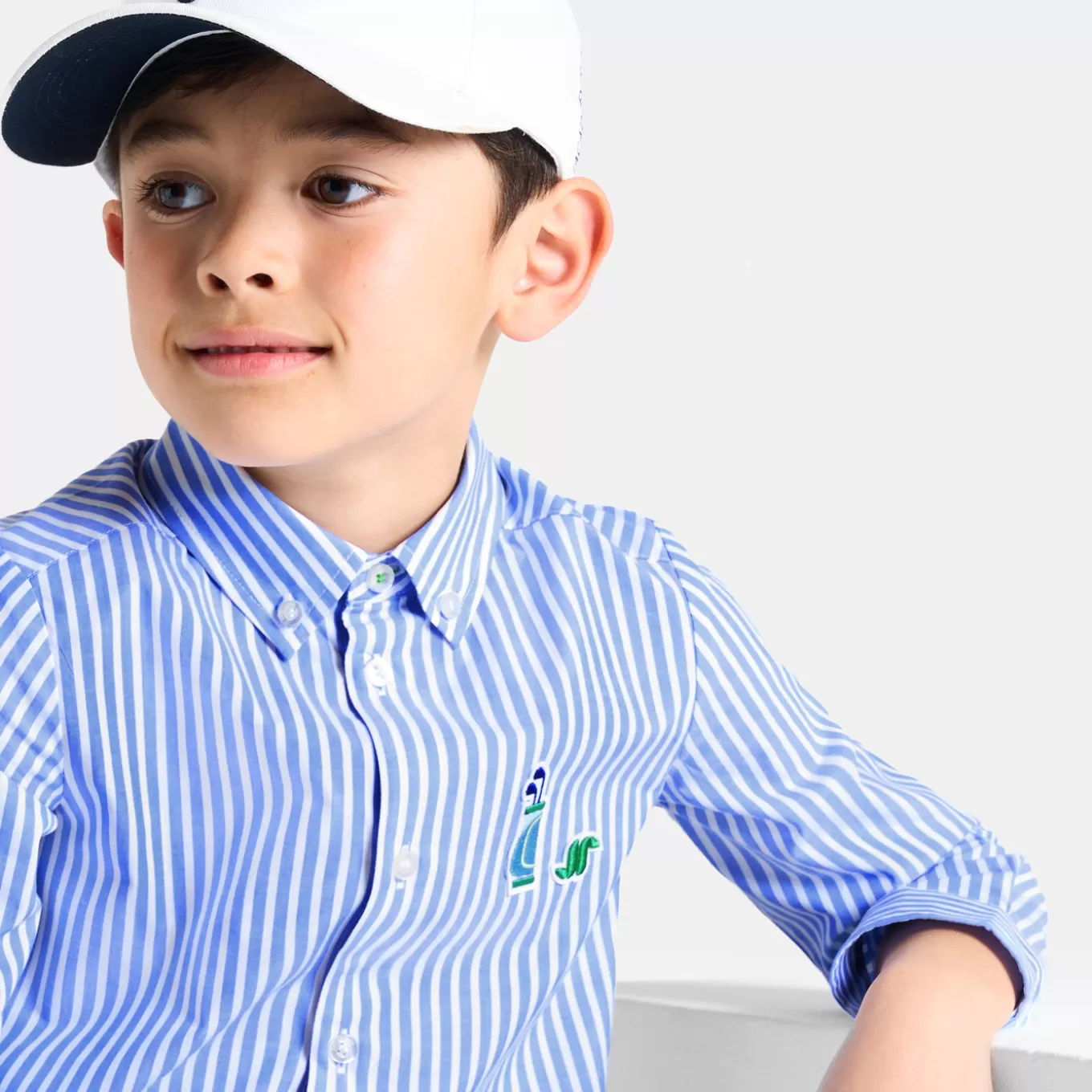 Outlet Jacadi Kinderhemd aus gestreifter Popeline für Jungen WEISS/BLAU