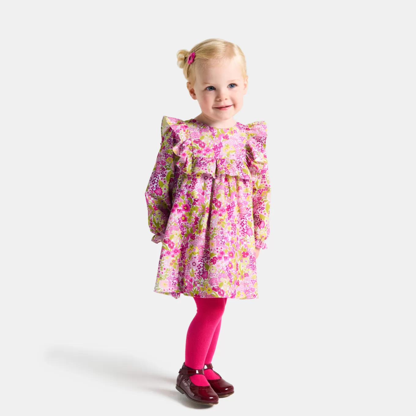 Shop Jacadi Kleid aus Liberty-Samtstoff Kleinkind Mädchen WEISS/MEHRFARBIG