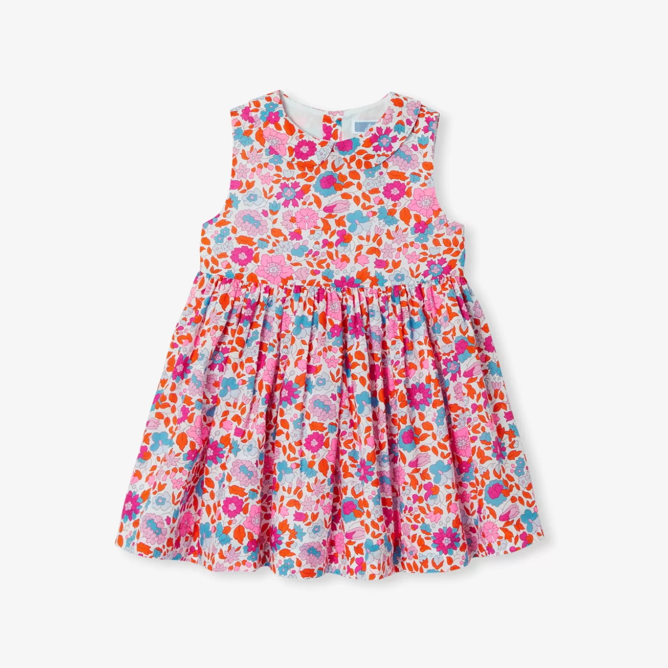 Outlet Jacadi Kleid aus Liberty-Stoff für Mädchen ORANGE/ MEHRFARBIG