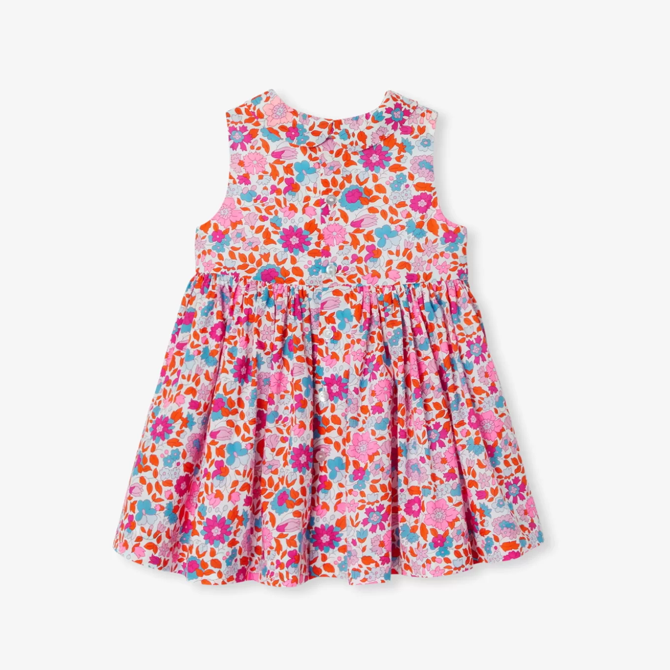 Outlet Jacadi Kleid aus Liberty-Stoff für Mädchen ORANGE/ MEHRFARBIG