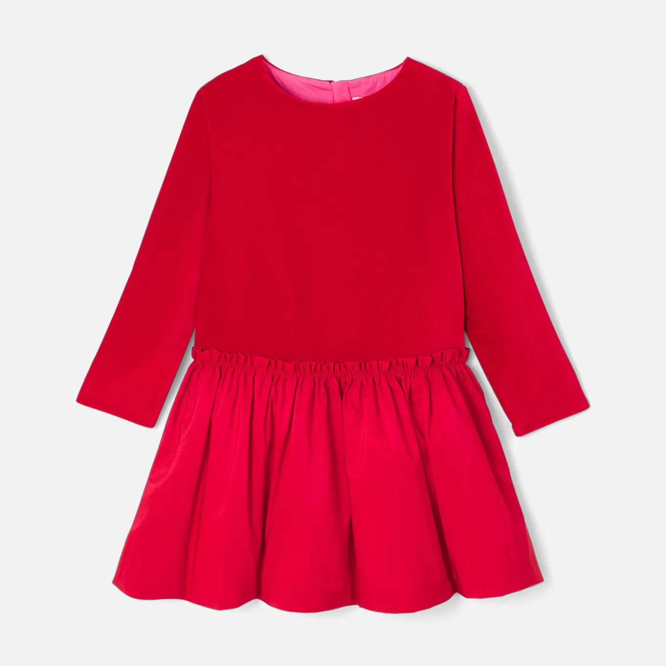 Flash Sale Jacadi Kleid aus Materialmix für Mädchen MOHNROT
